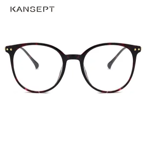 Kansept Unisex Full Rim Round Square Tr 90 Titanium Eyeglasses 90021