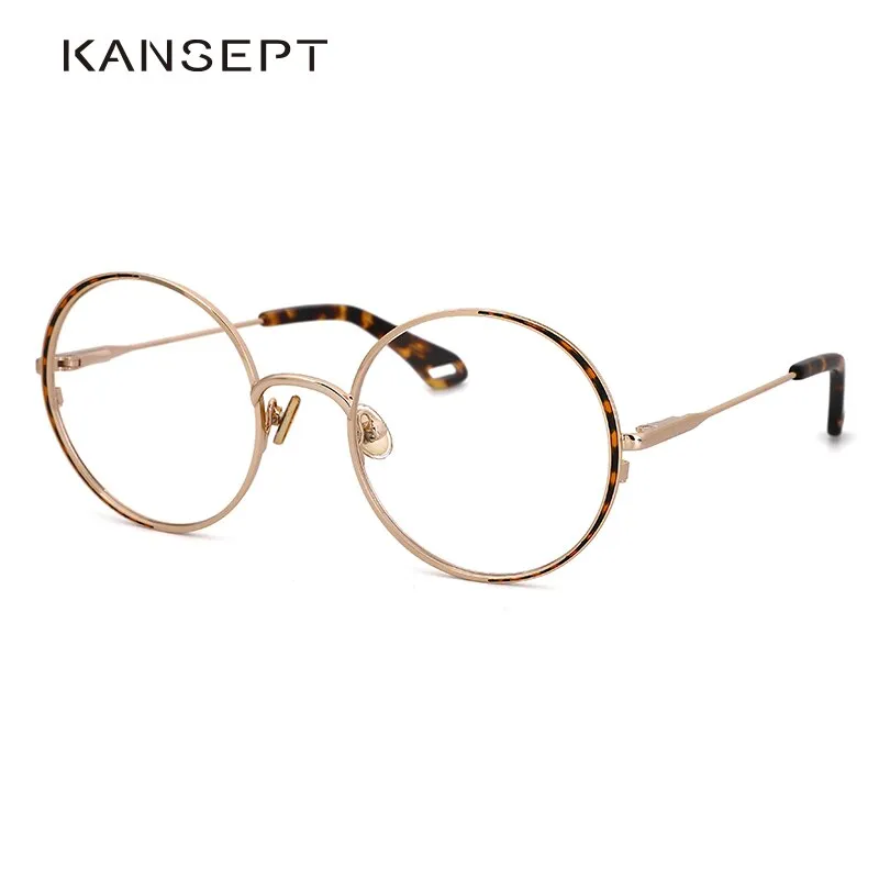 Kansept Women's Full Rim Round Stainless Steel Frame Eyeglasses Oq1004