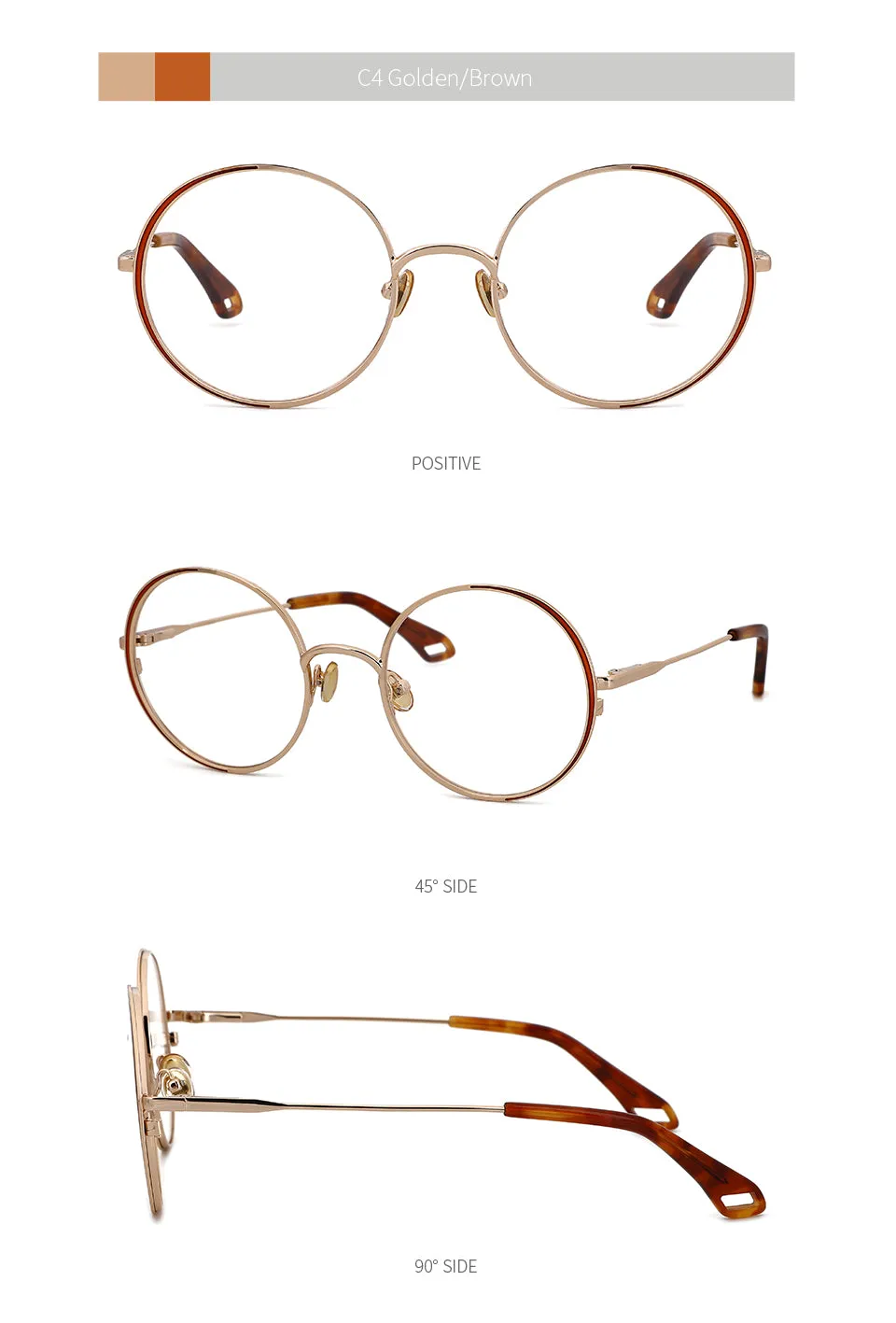 Kansept Women's Full Rim Round Stainless Steel Frame Eyeglasses Oq1004