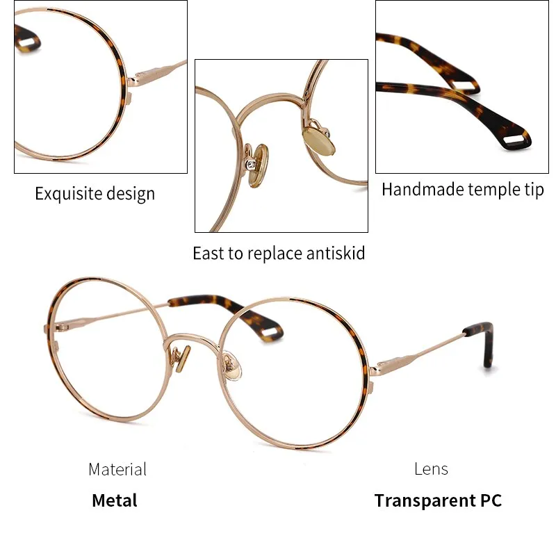 Kansept Women's Full Rim Round Stainless Steel Frame Eyeglasses Oq1004
