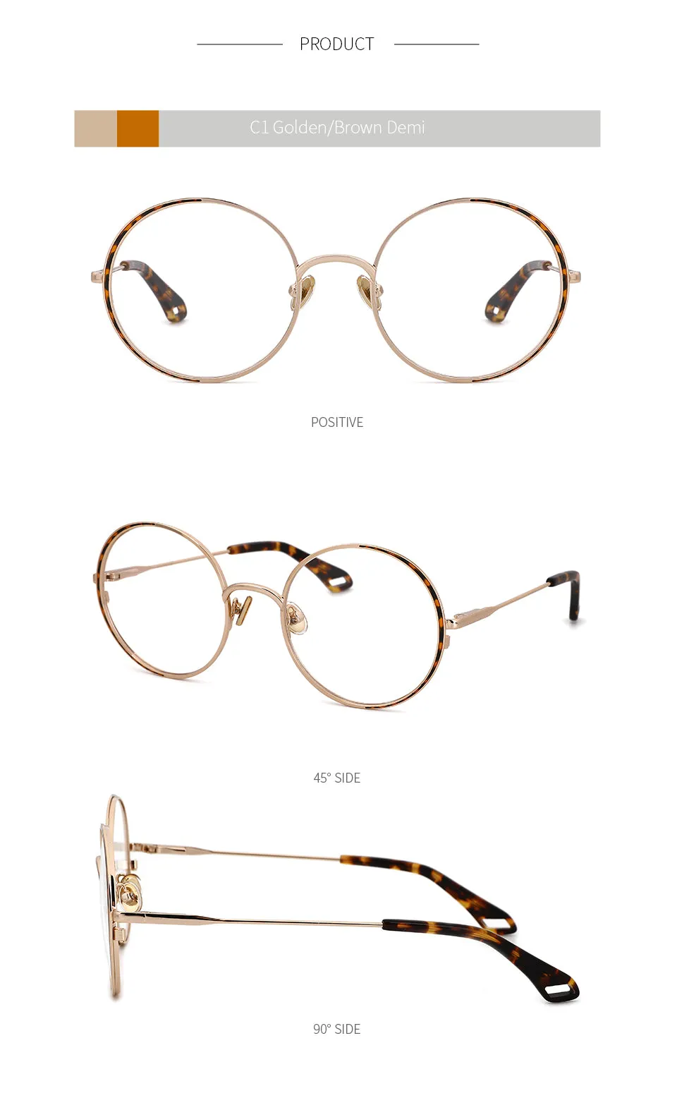 Kansept Women's Full Rim Round Stainless Steel Frame Eyeglasses Oq1004