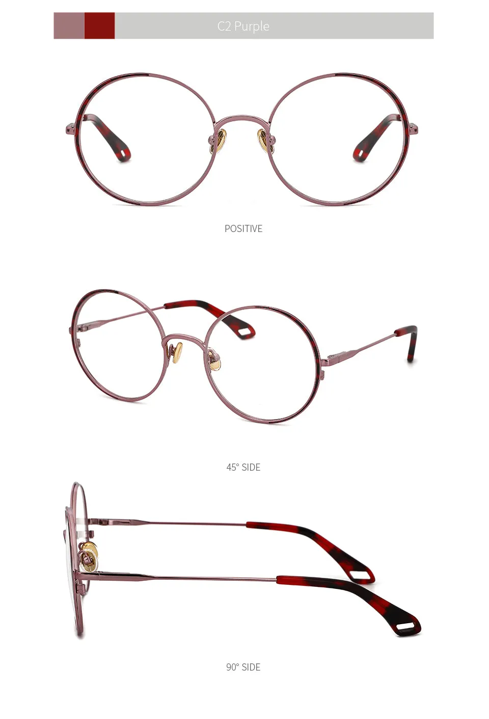 Kansept Women's Full Rim Round Stainless Steel Frame Eyeglasses Oq1004