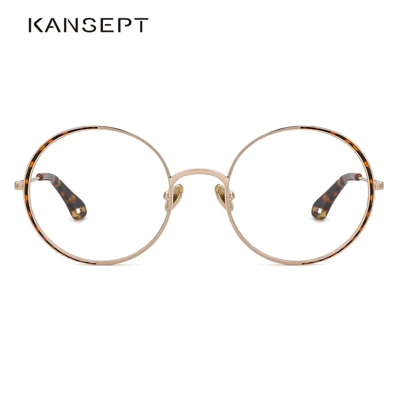 Kansept Women's Full Rim Round Stainless Steel Frame Eyeglasses Oq1004