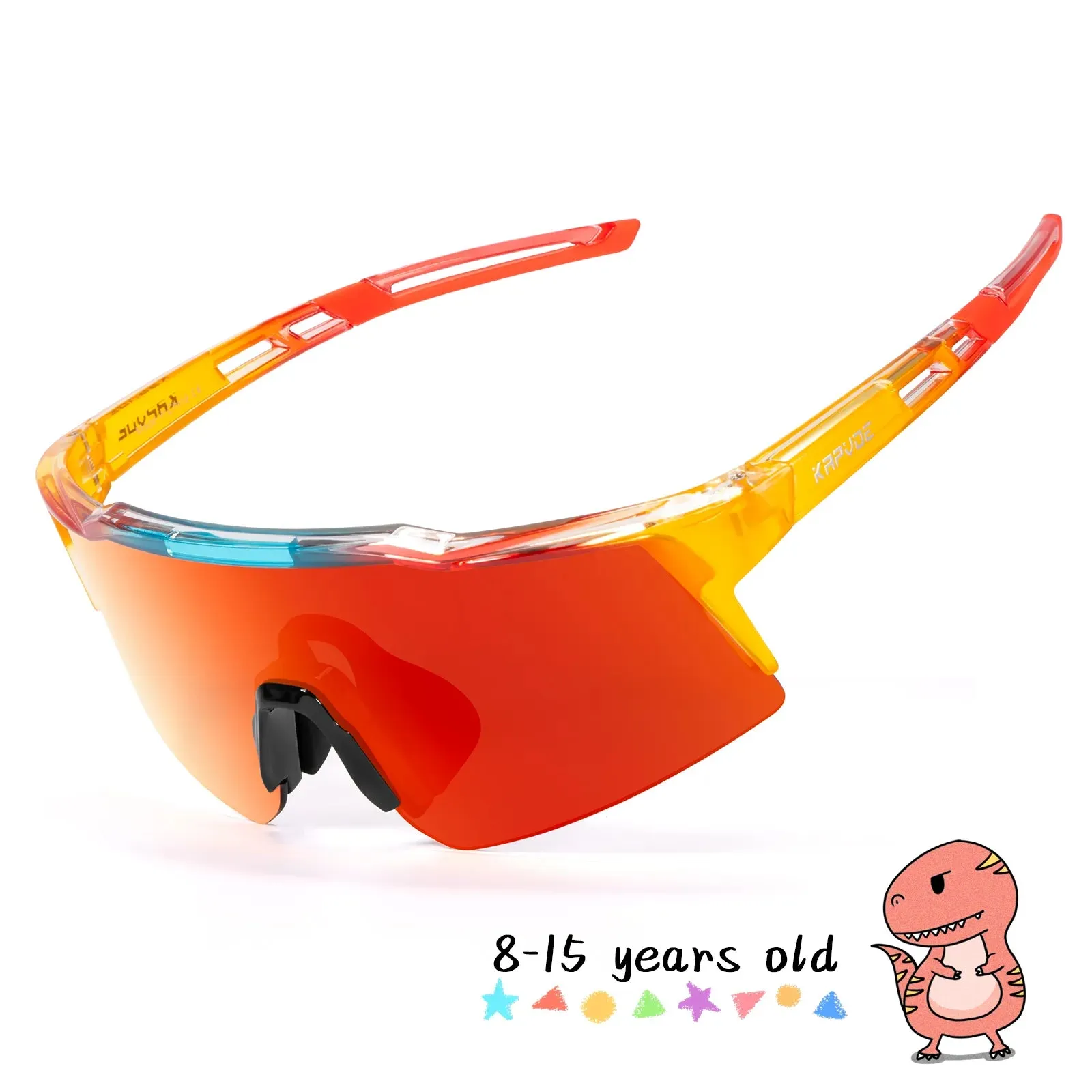 KAPVOE Photochromic Child Sunglasses Bicycle Cycling Glasses Teenagers Sports Glasses Boys Girls Windproof UV400 Goggles