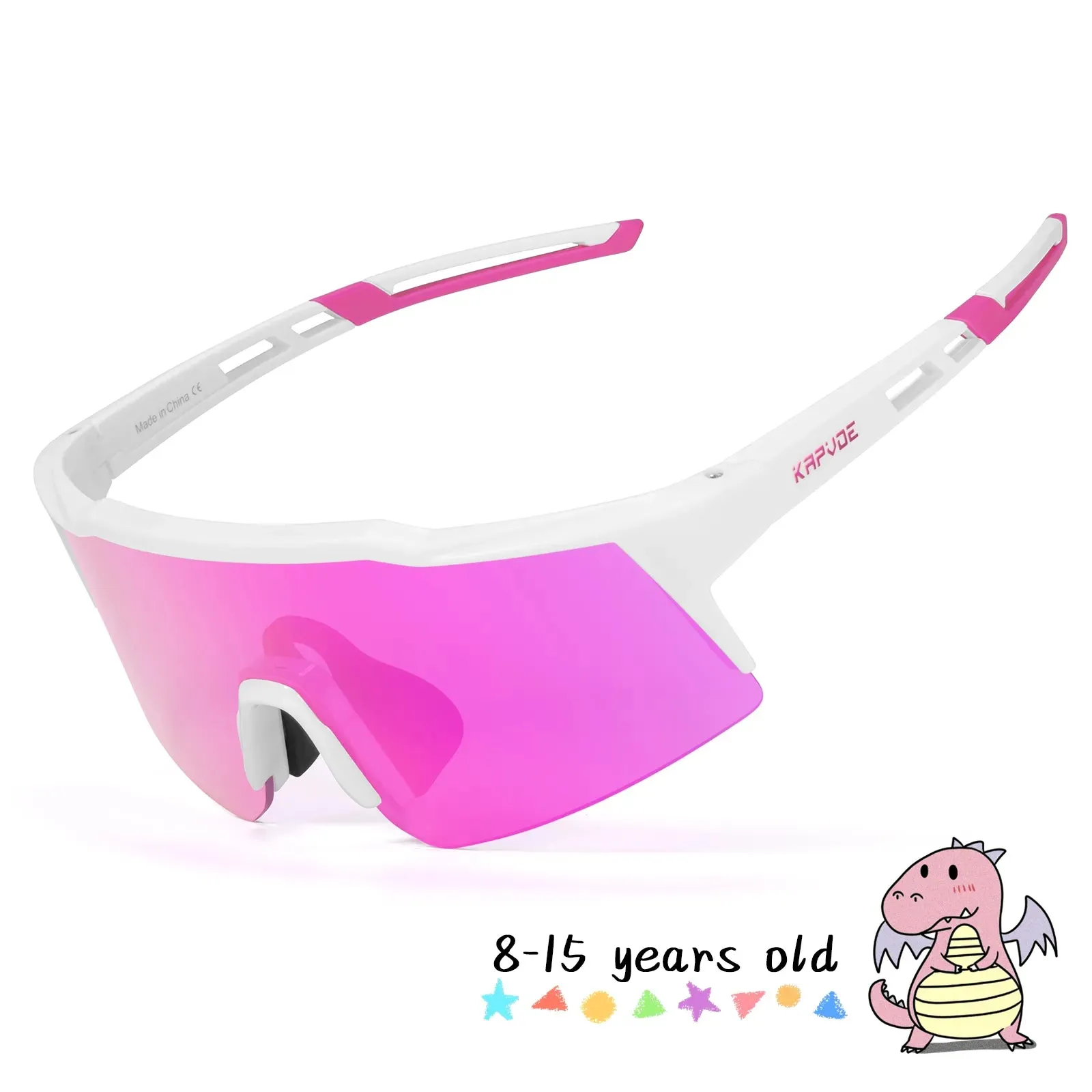 KAPVOE Photochromic Child Sunglasses Bicycle Cycling Glasses Teenagers Sports Glasses Boys Girls Windproof UV400 Goggles