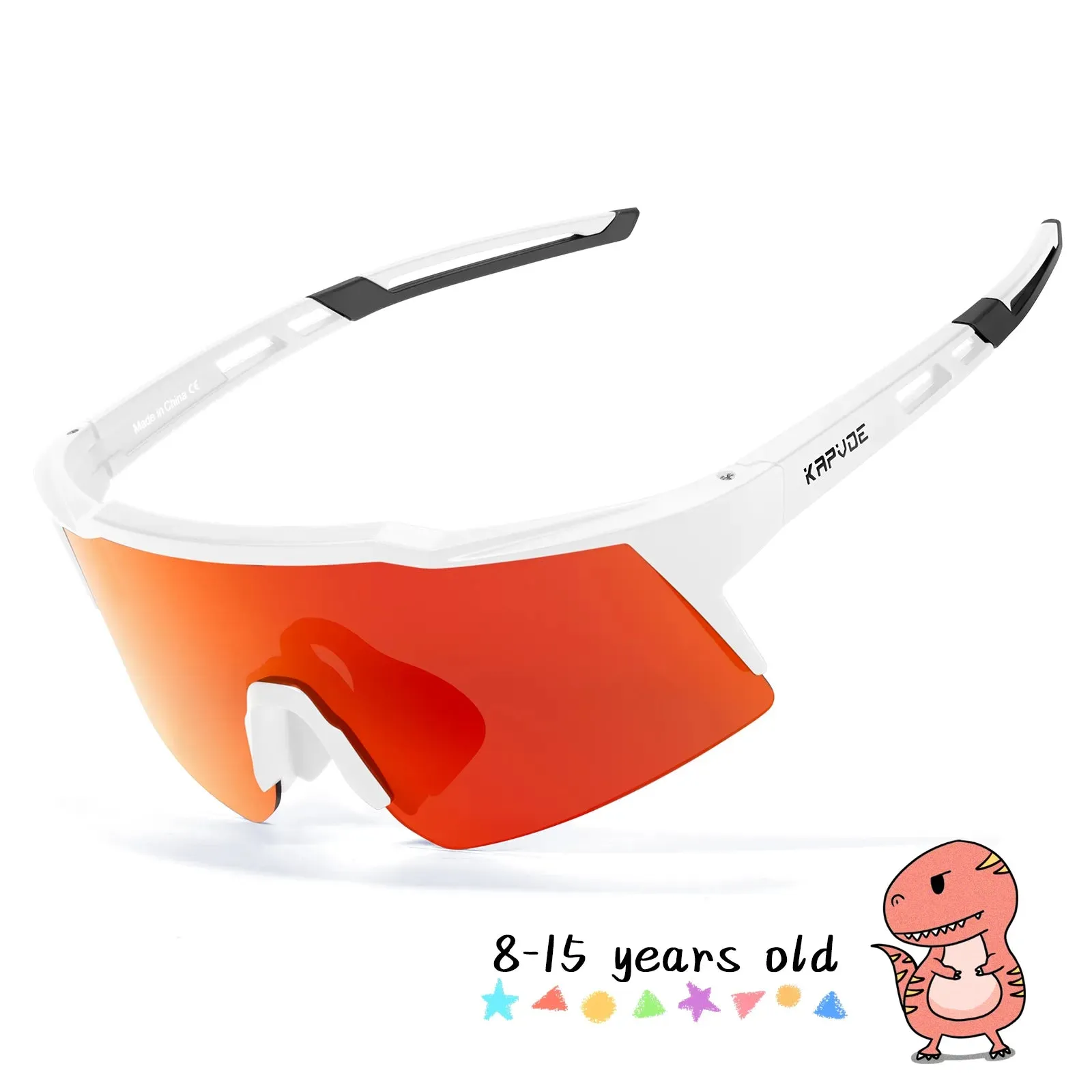 KAPVOE Photochromic Child Sunglasses Bicycle Cycling Glasses Teenagers Sports Glasses Boys Girls Windproof UV400 Goggles