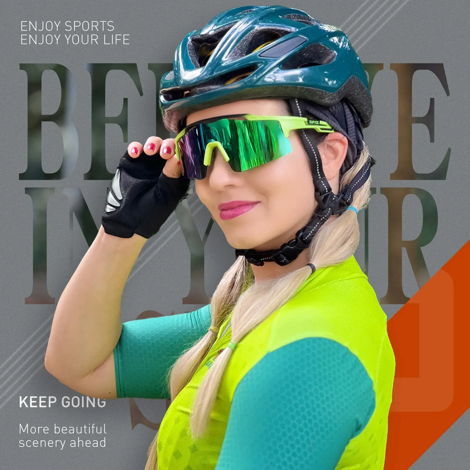 Kapvoe Sport Men Women Sunglasses Polarized Woman Cycling Glasses Outdoor MTB Goggles Bike Road Mountain Bicycle Eyewear