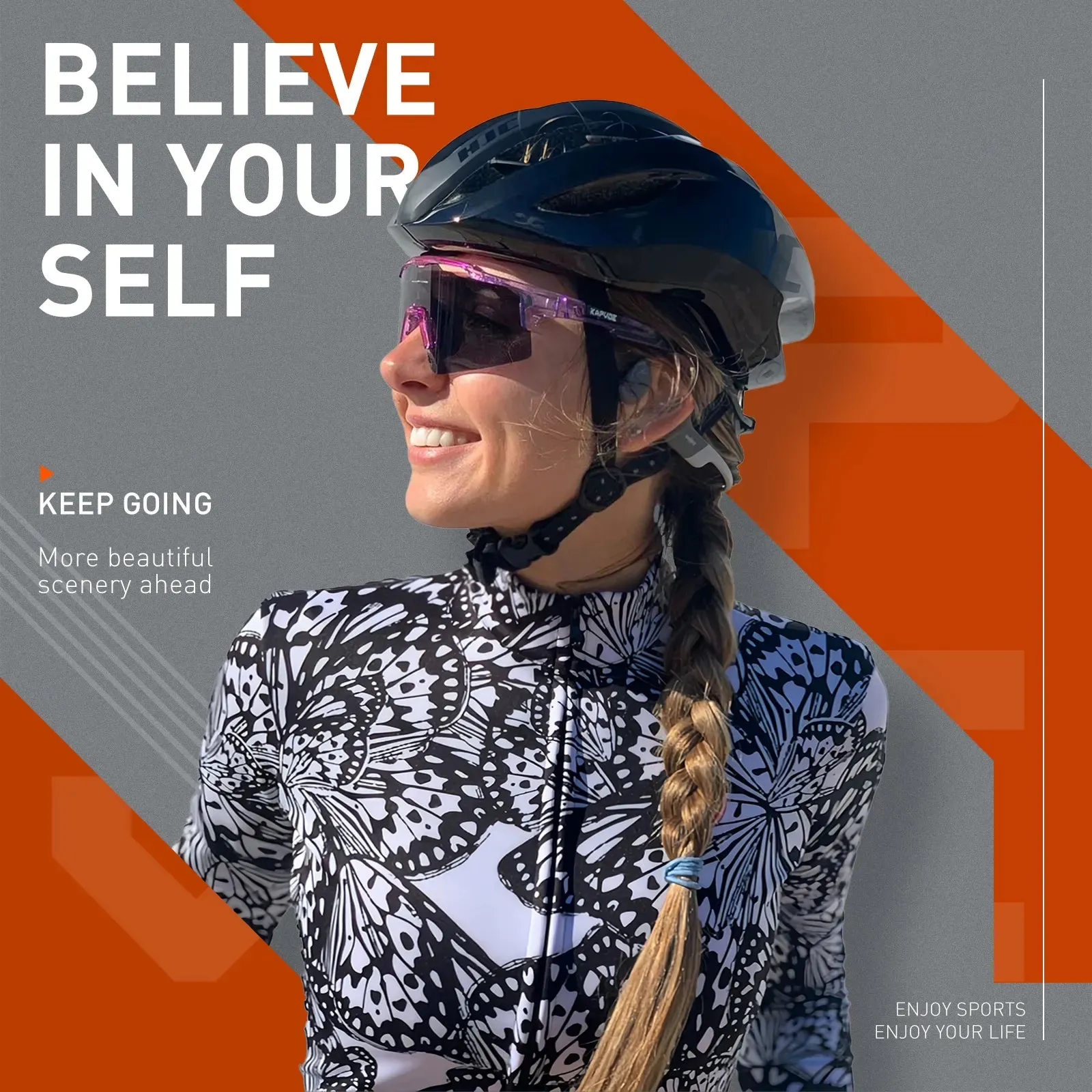 Kapvoe Sport Men Women Sunglasses Polarized Woman Cycling Glasses Outdoor MTB Goggles Bike Road Mountain Bicycle Eyewear