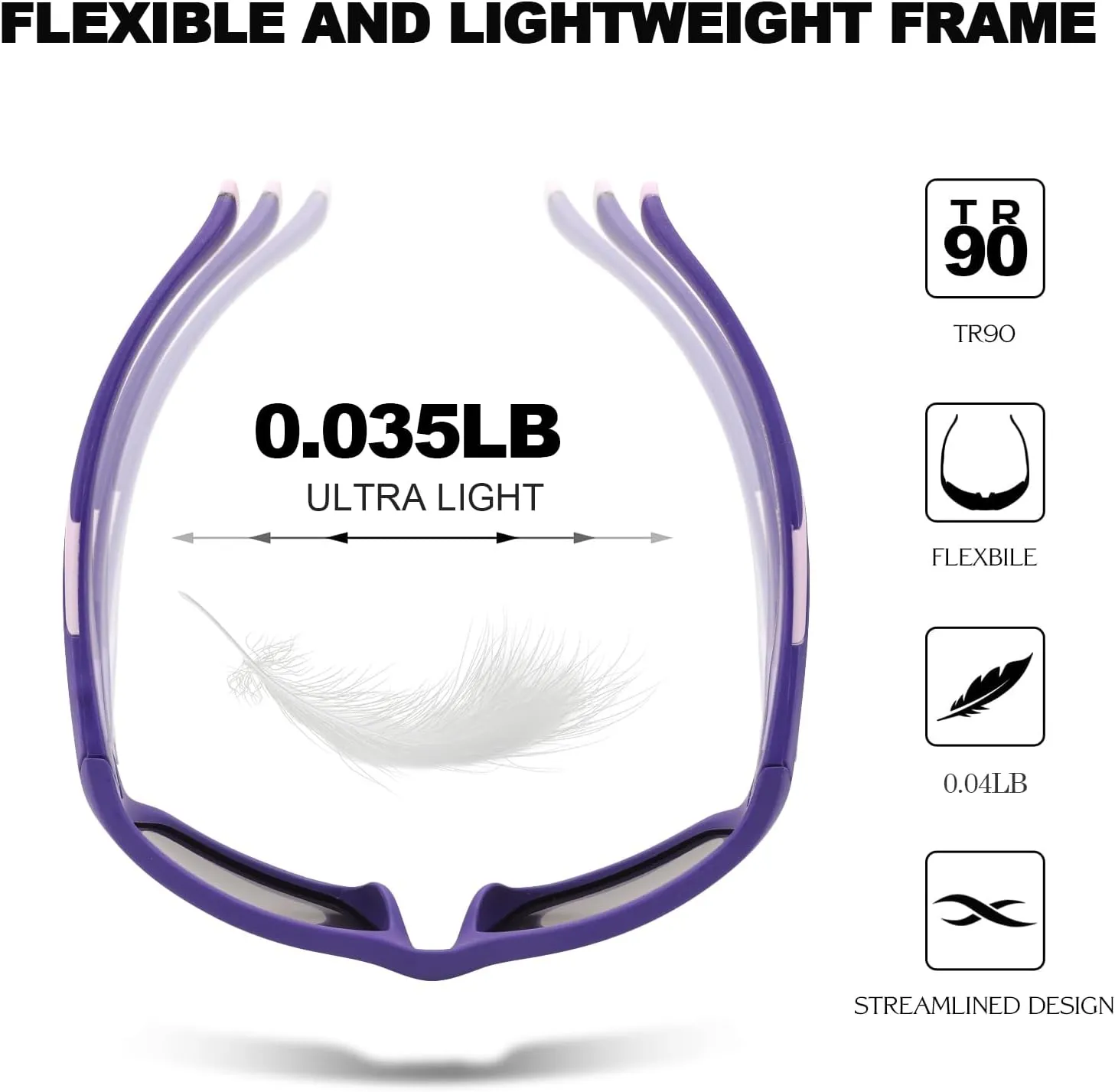 Karsaer Vision Kids Polarized Sports Sunglasses TPEE Unbreakable Glasses for Girls Boys Age 3-8 Cycling Running
