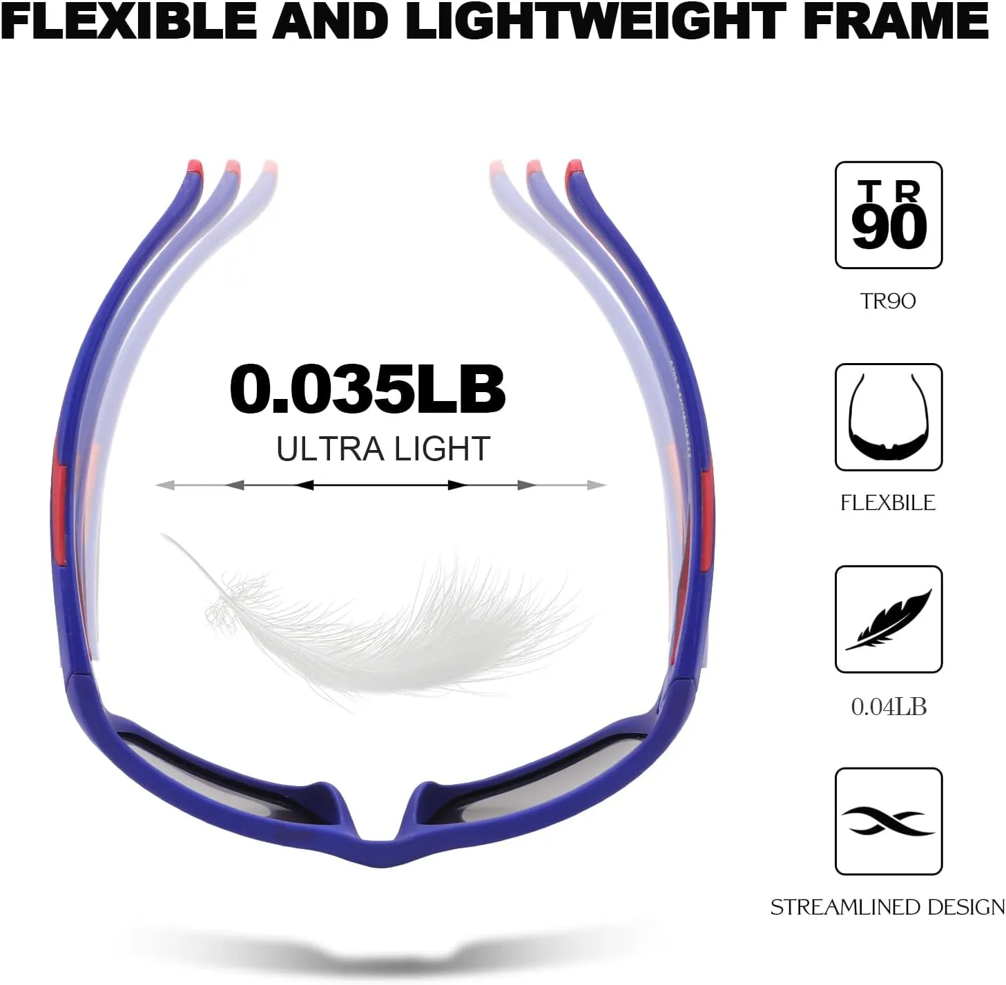 Karsaer Vision Kids Polarized Sports Sunglasses TPEE Unbreakable Glasses for Girls Boys Age 3-8 Cycling Running