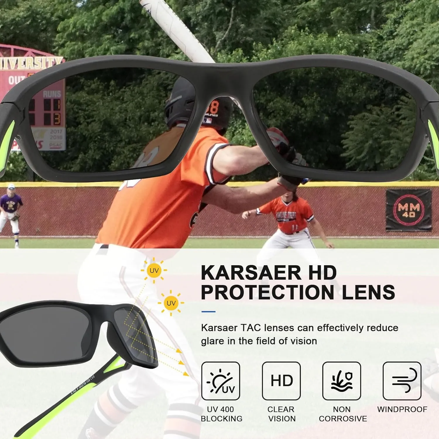 Karsaer Vision Kids Polarized Sports Sunglasses TPEE Unbreakable Glasses for Girls Boys Age 3-8 Cycling Running