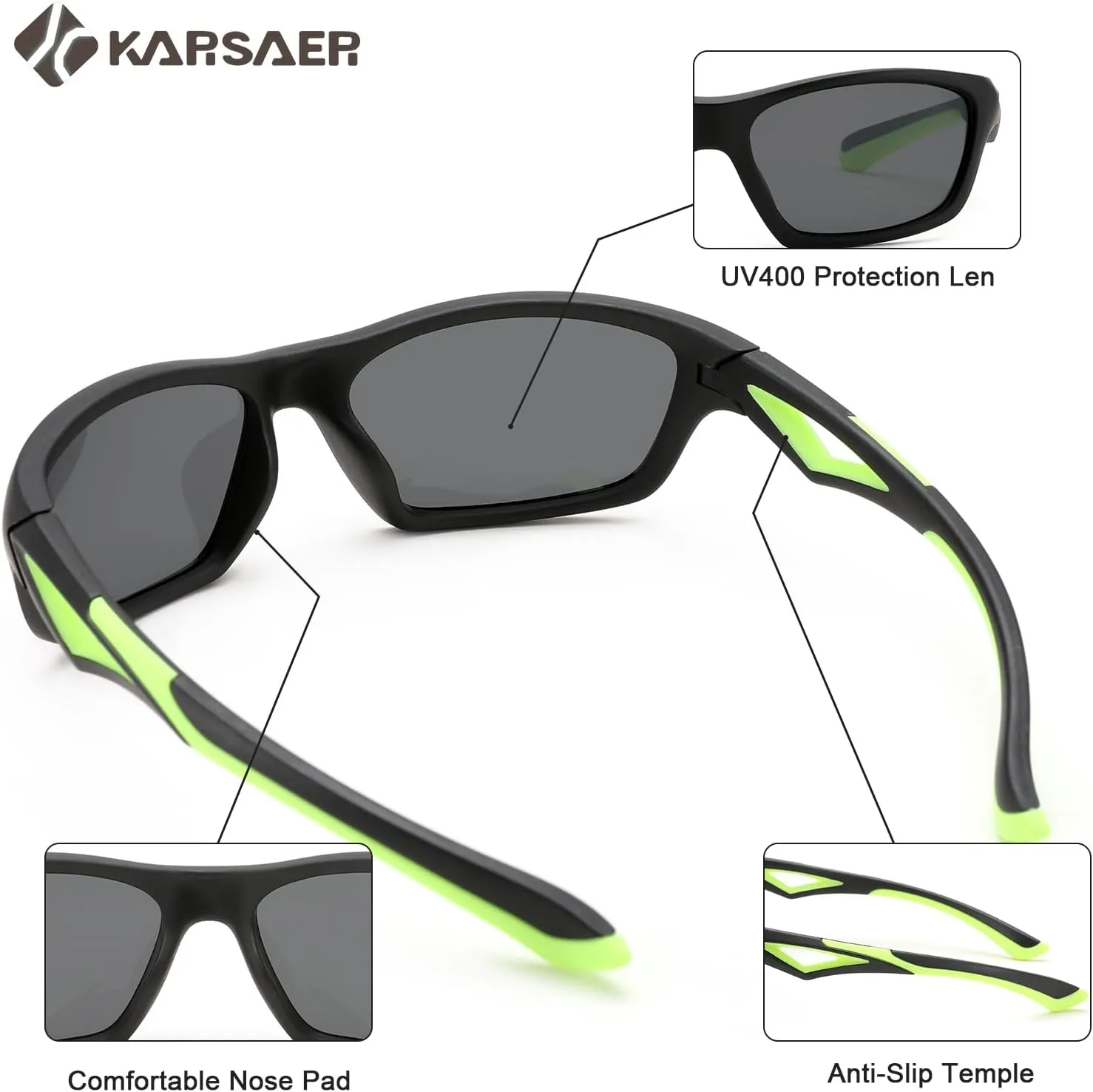 Karsaer Vision Kids Polarized Sports Sunglasses TPEE Unbreakable Glasses for Girls Boys Age 3-8 Cycling Running