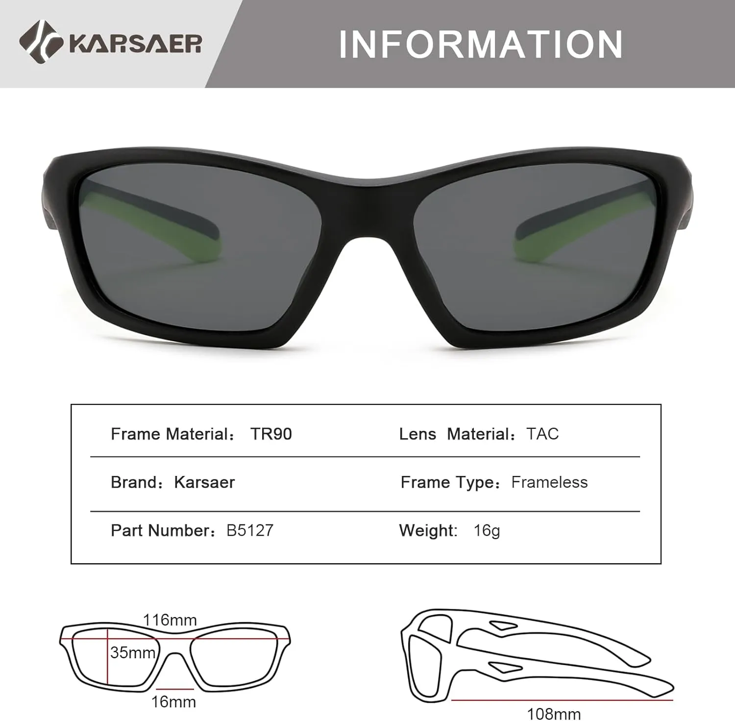 Karsaer Vision Kids Polarized Sports Sunglasses TPEE Unbreakable Glasses for Girls Boys Age 3-8 Cycling Running