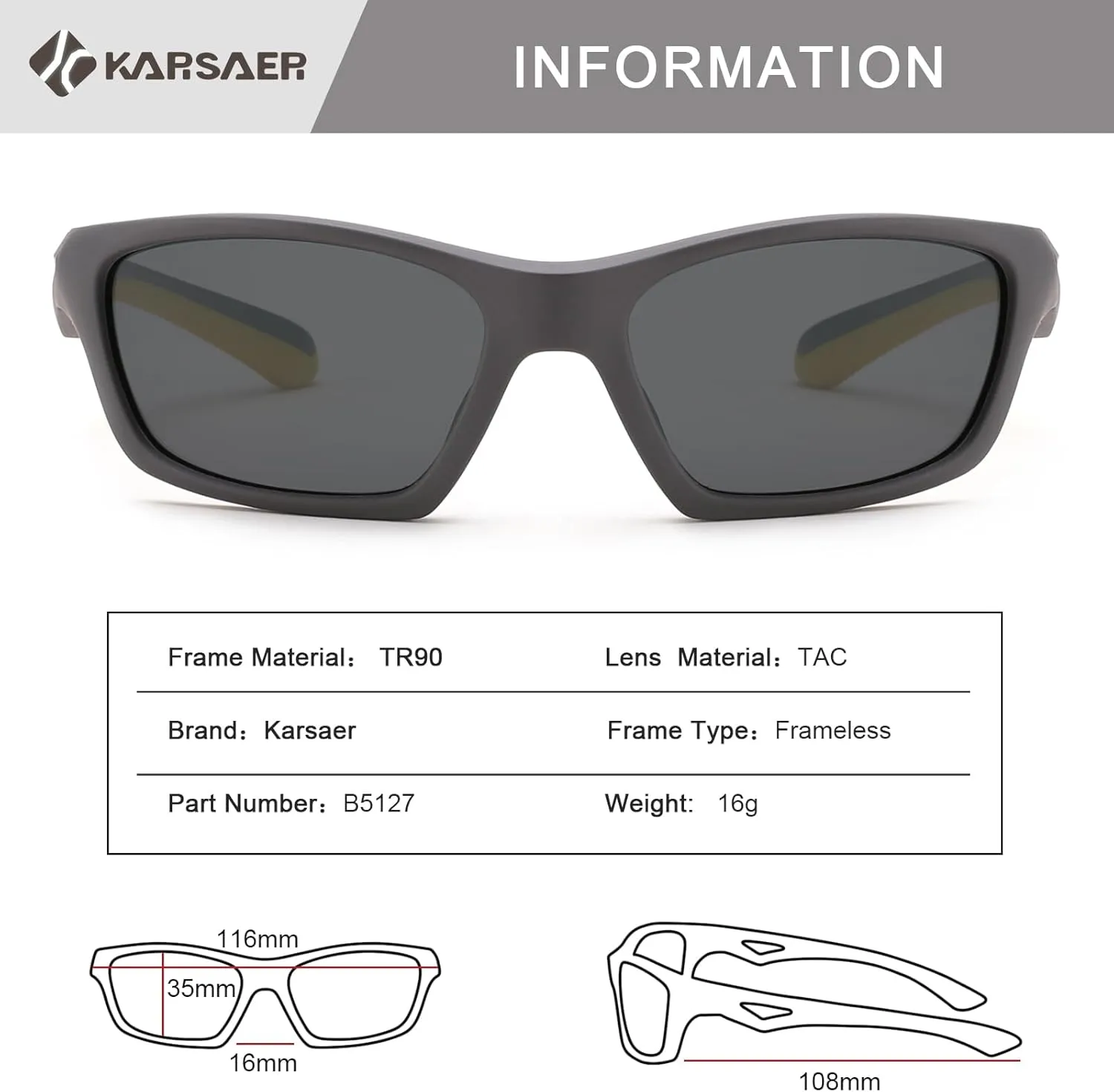 Karsaer Vision Kids Polarized Sports Sunglasses TPEE Unbreakable Glasses for Girls Boys Age 3-8 Cycling Running