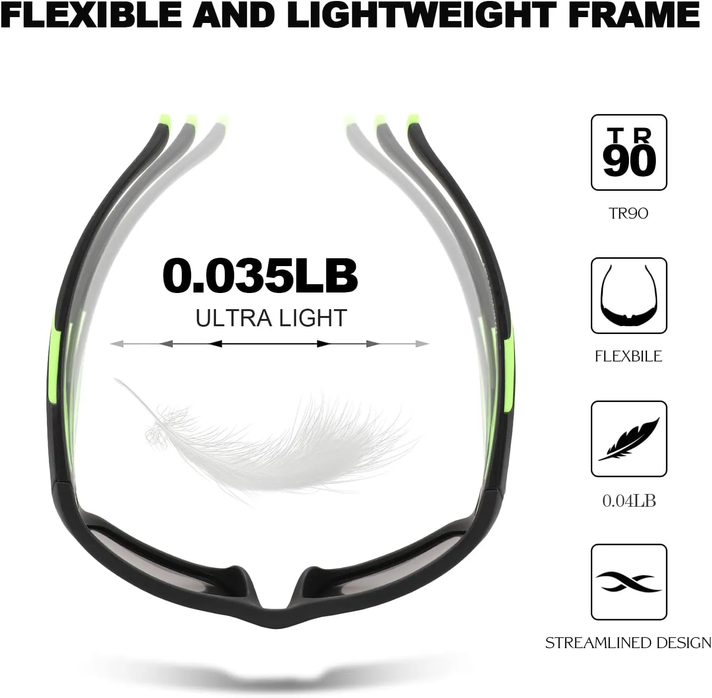 Karsaer Vision Kids Polarized Sports Sunglasses TPEE Unbreakable Glasses for Girls Boys Age 3-8 Cycling Running