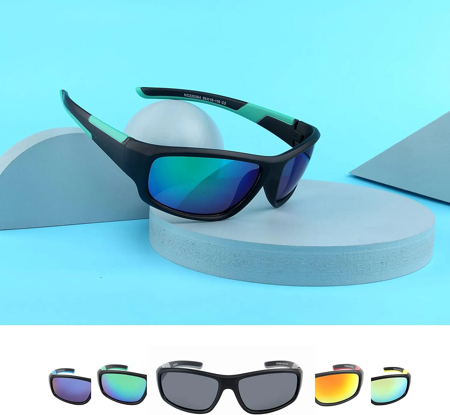 KENBO Kids Sunglasses for Boys Girls Wrap Around Sports Sunglasses with UV Protection Age 3-8