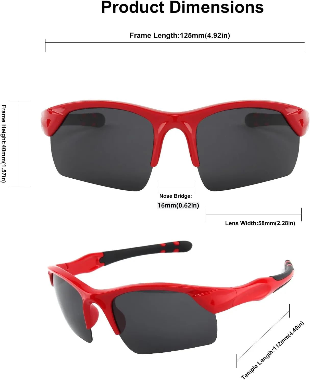 KENBO Kids Sunglasses for Boys Girls Wrap Around Sports Sunglasses with UV Protection Age 3-8