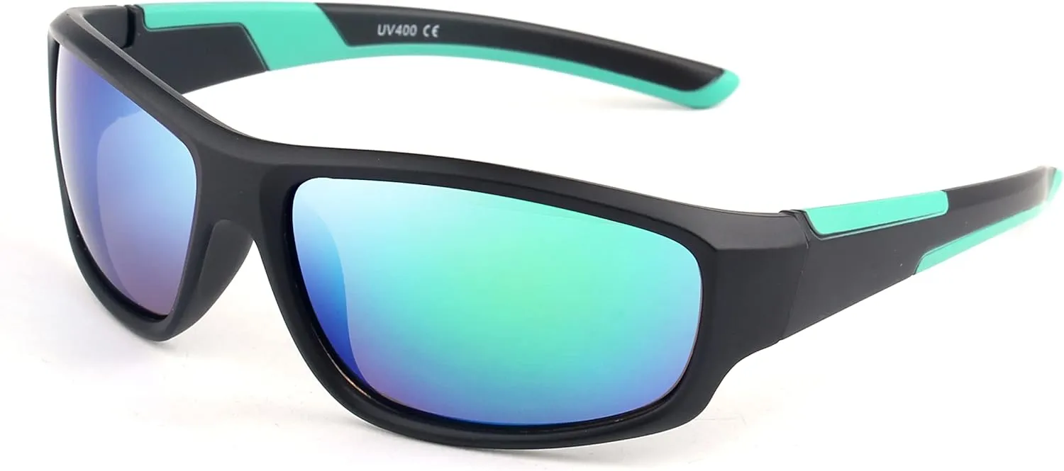 KENBO Kids Sunglasses for Boys Girls Wrap Around Sports Sunglasses with UV Protection Age 3-8