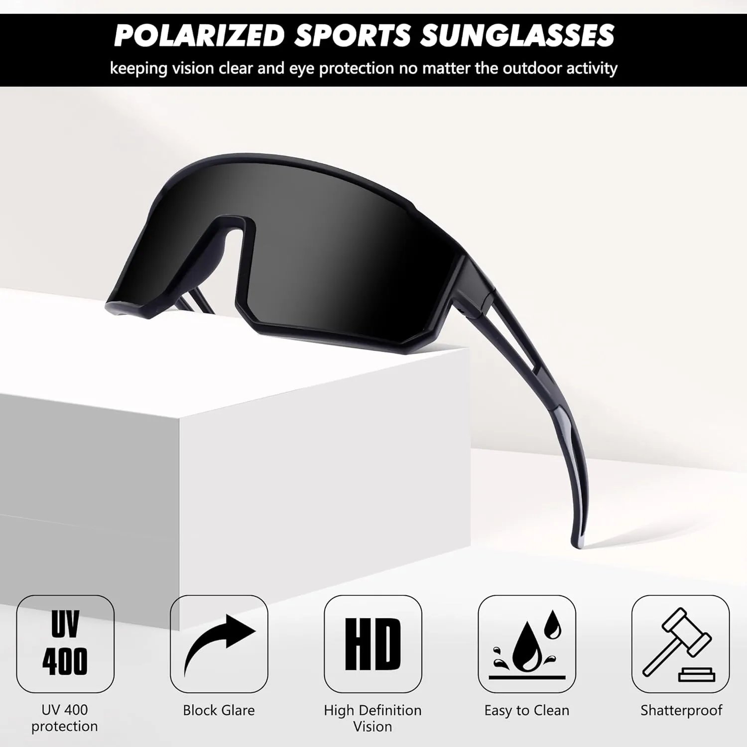 KesaPlan Kids Baseball Polarized Sunglasses for Boys Girls, Youth Sports Sunglasses for Age 6-14 Softball Cycling