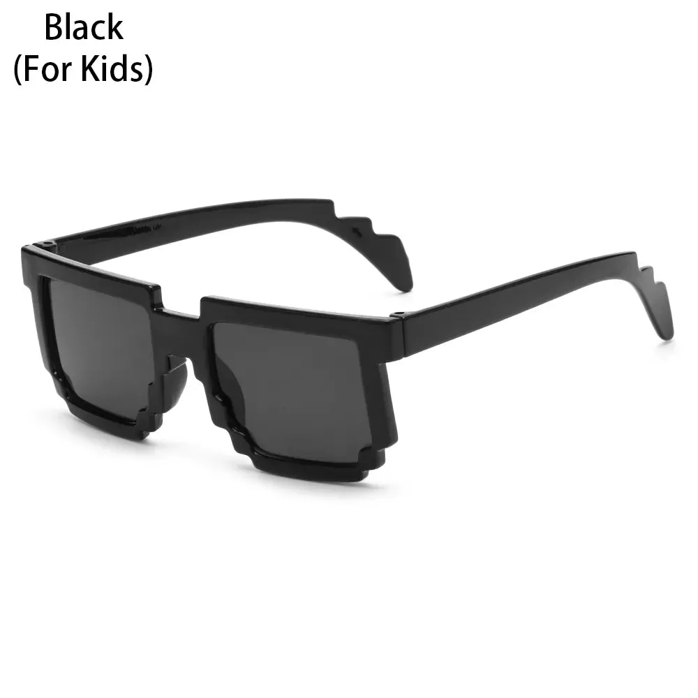 Kids and Adults Sunglasses Cosplay Action Game Toy Square Glasses Pixel Mosaic Sunglasses Thug Life Sunglasses