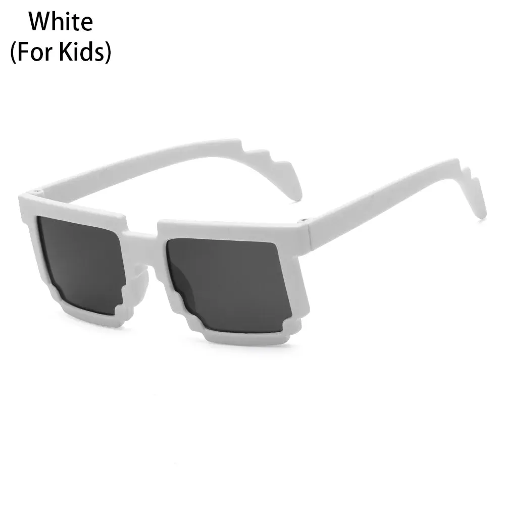 Kids and Adults Sunglasses Cosplay Action Game Toy Square Glasses Pixel Mosaic Sunglasses Thug Life Sunglasses