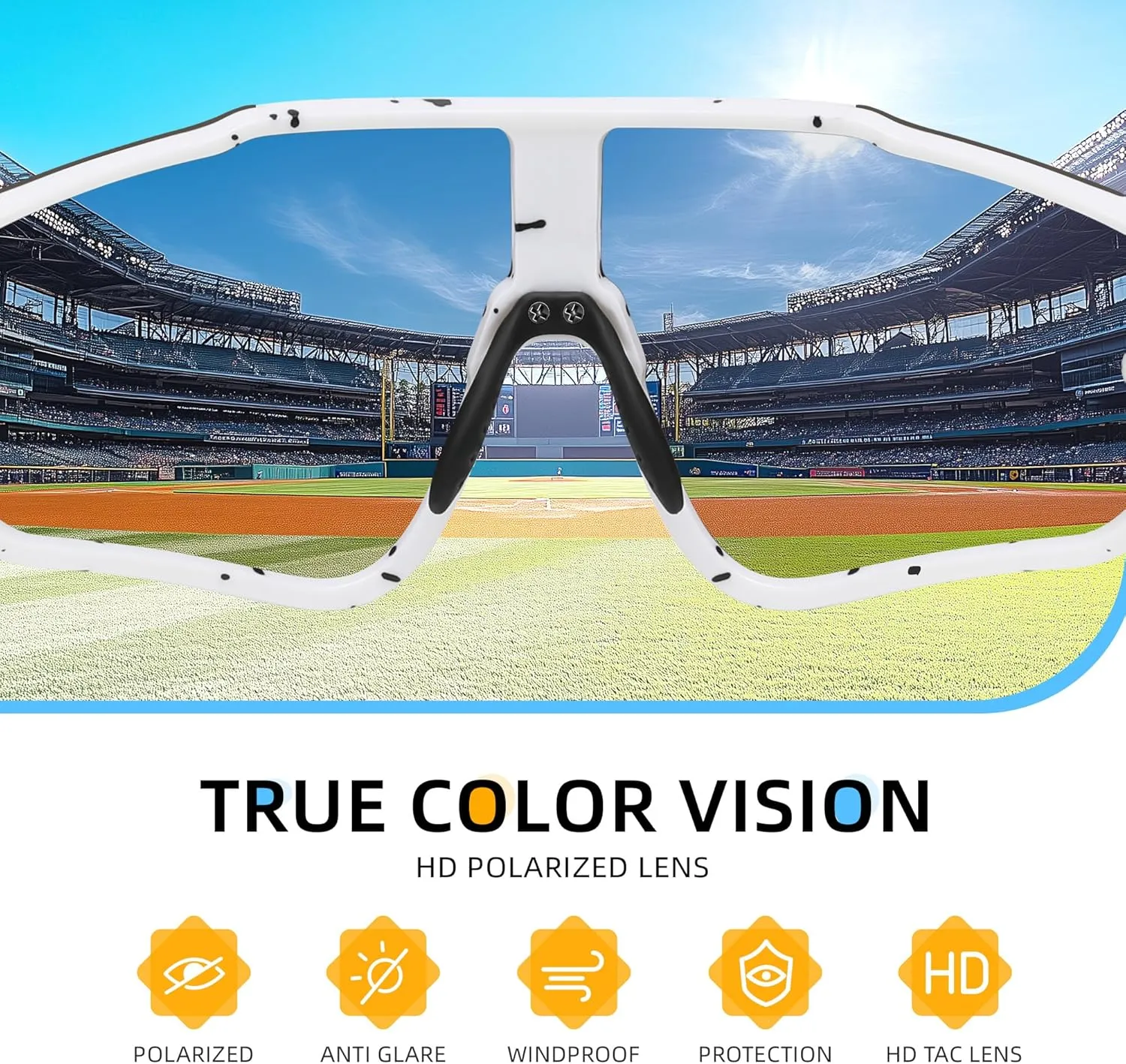 Kids Baseball Polarized Sunglasses: Sports Sunglasses for Boys Girls 3-12 Youth Sun Glasses for Cycling Running