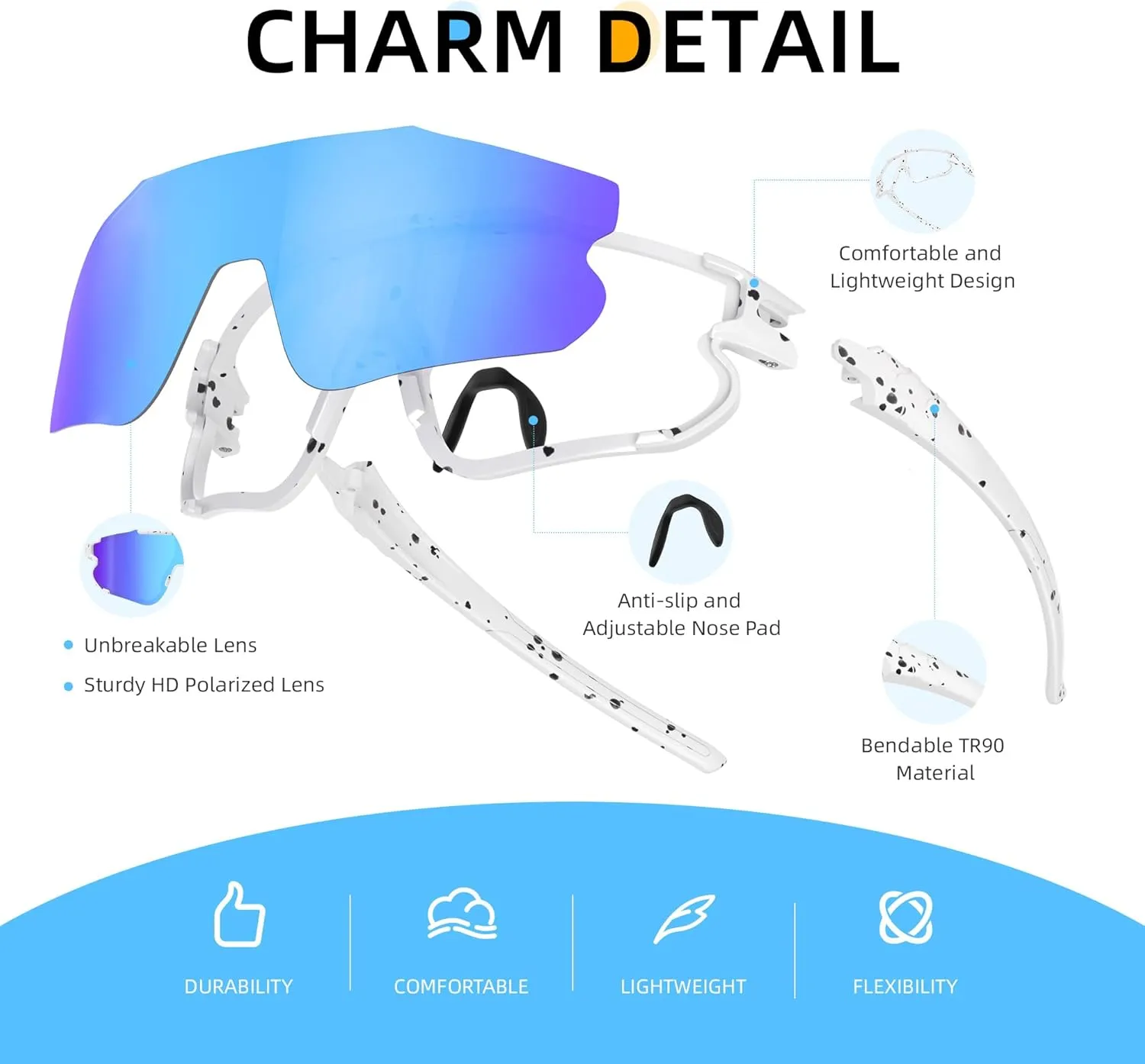Kids Baseball Polarized Sunglasses: Sports Sunglasses for Boys Girls 3-12 Youth Sun Glasses for Cycling Running
