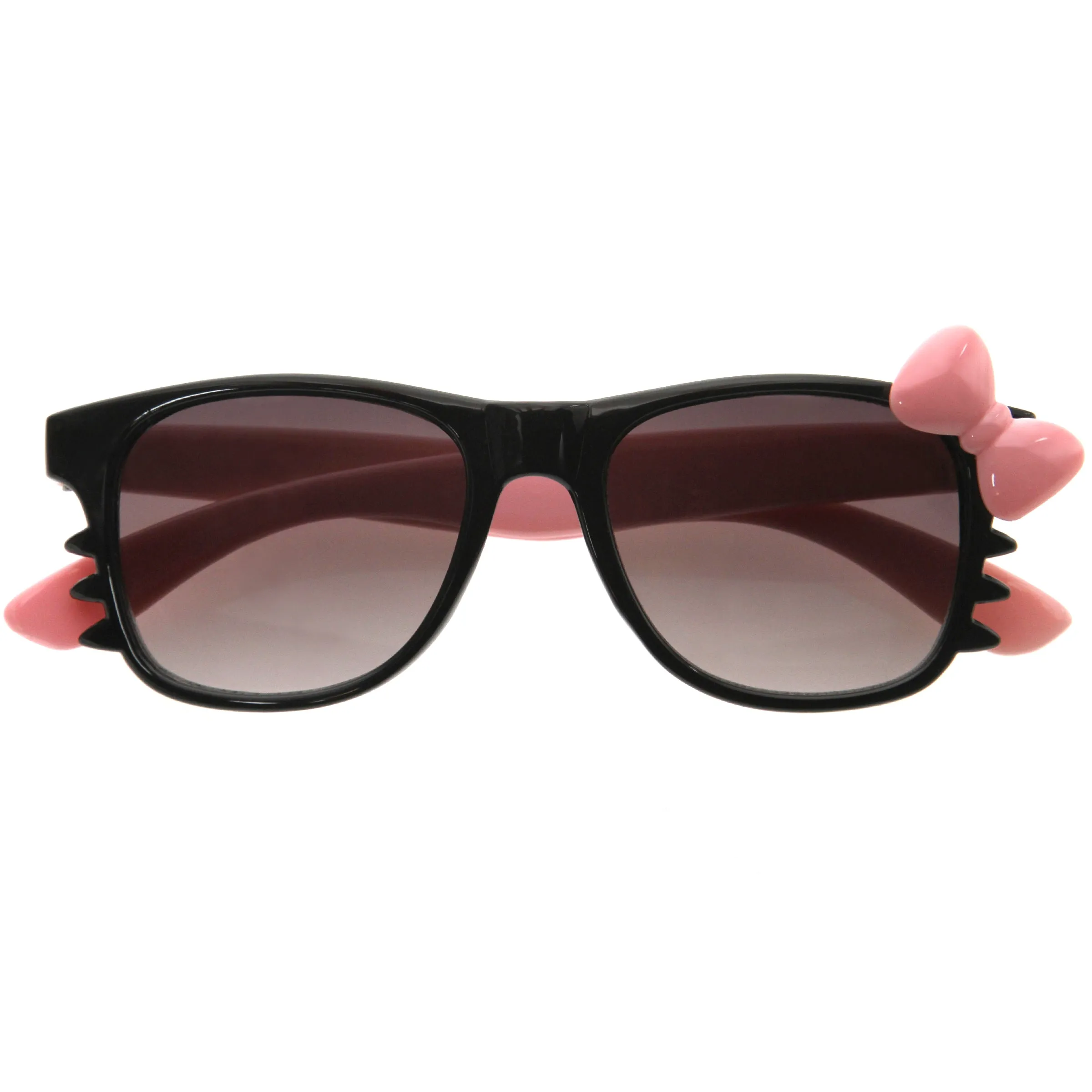 Kids Cute Kitty Colorful Bow Square Sunglasses D300