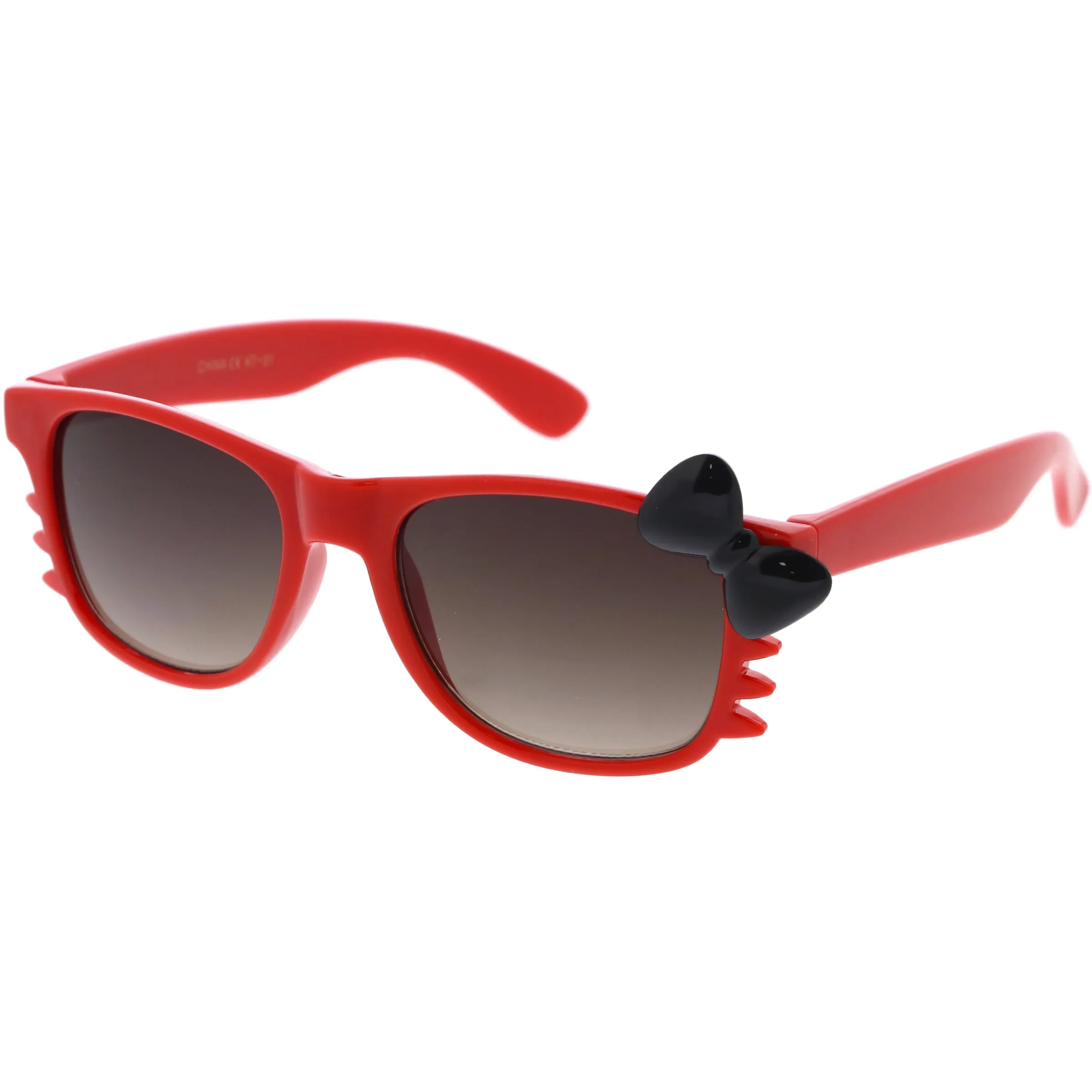 Kids Cute Kitty Colorful Bow Square Sunglasses D300