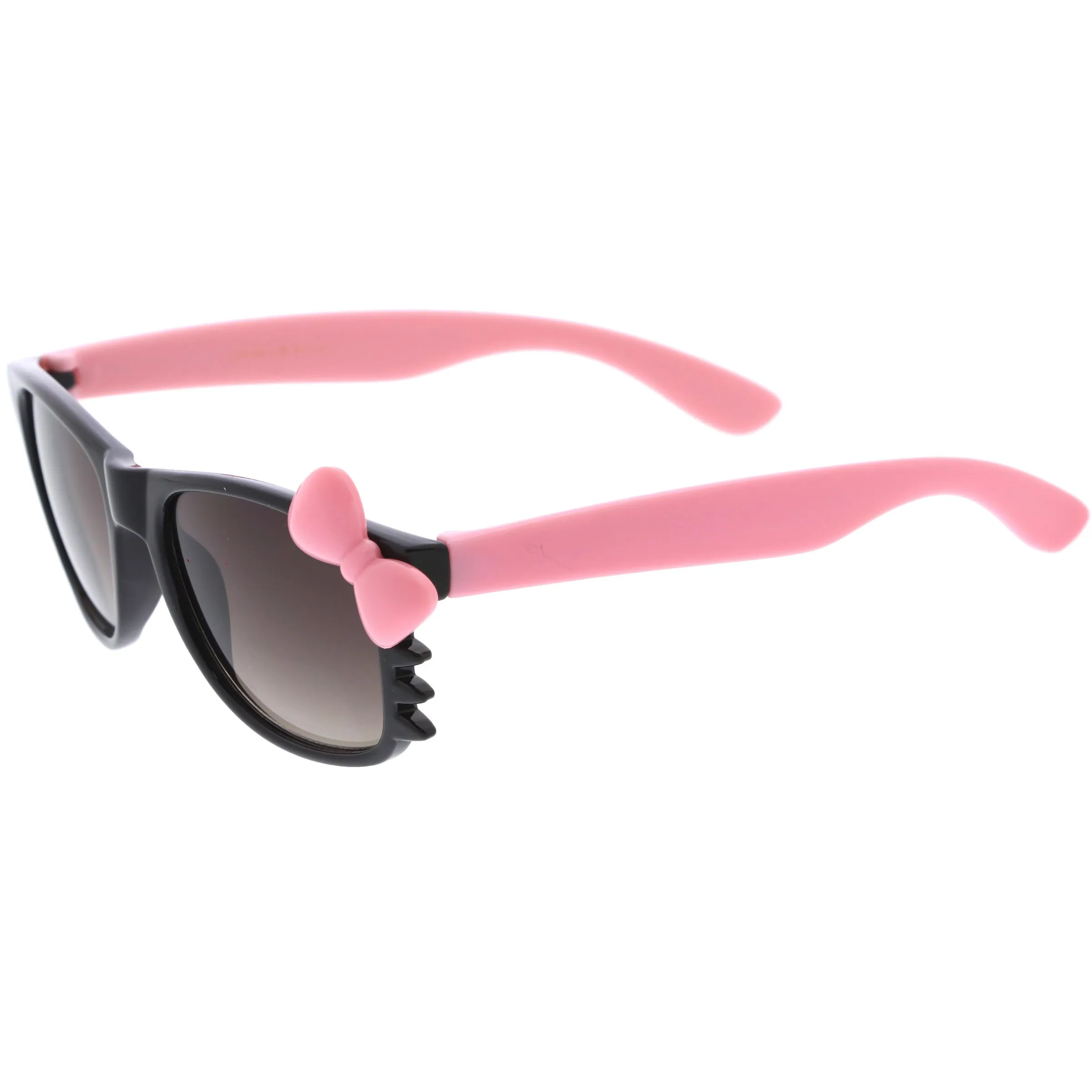 Kids Cute Kitty Colorful Bow Square Sunglasses D300