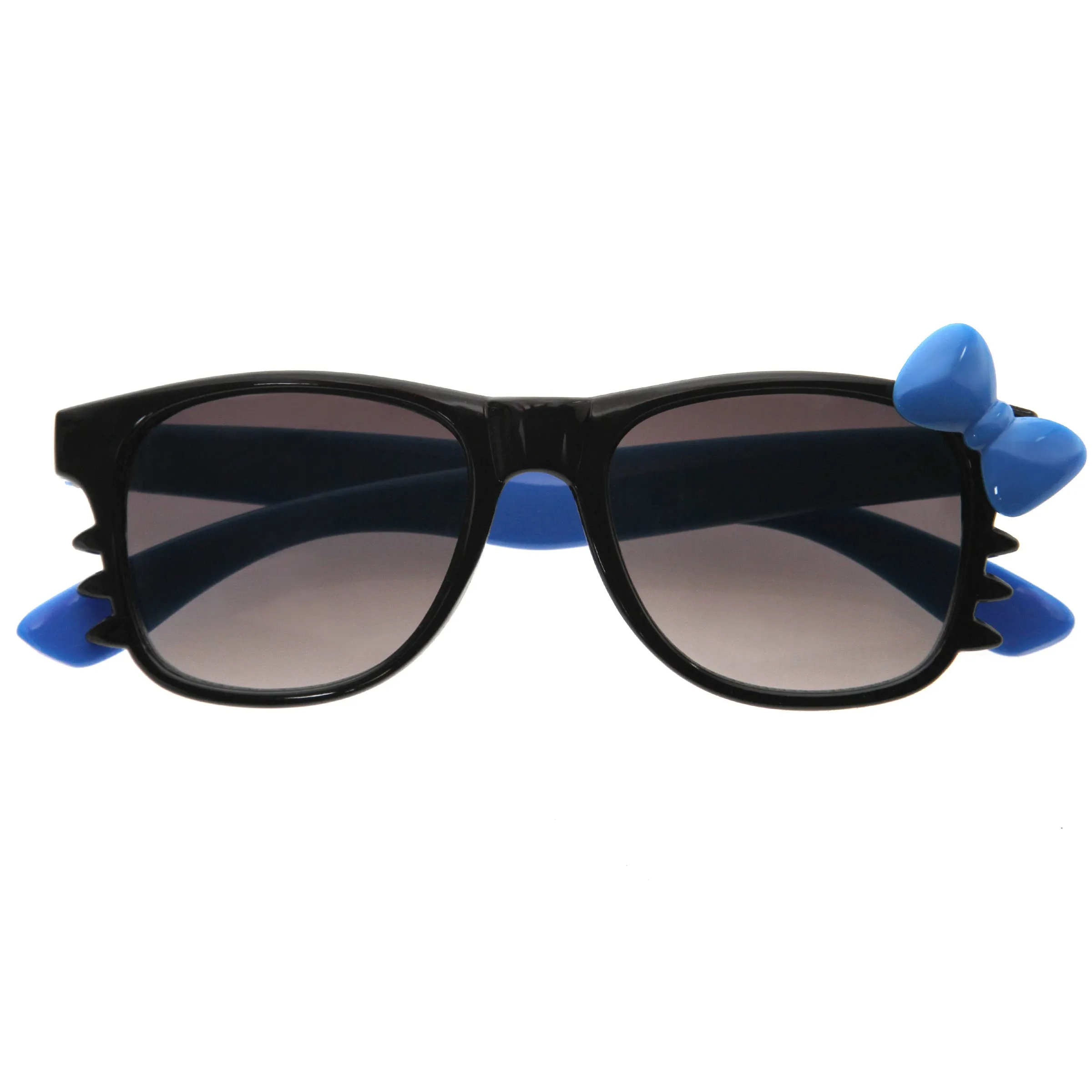 Kids Cute Kitty Colorful Bow Square Sunglasses D300