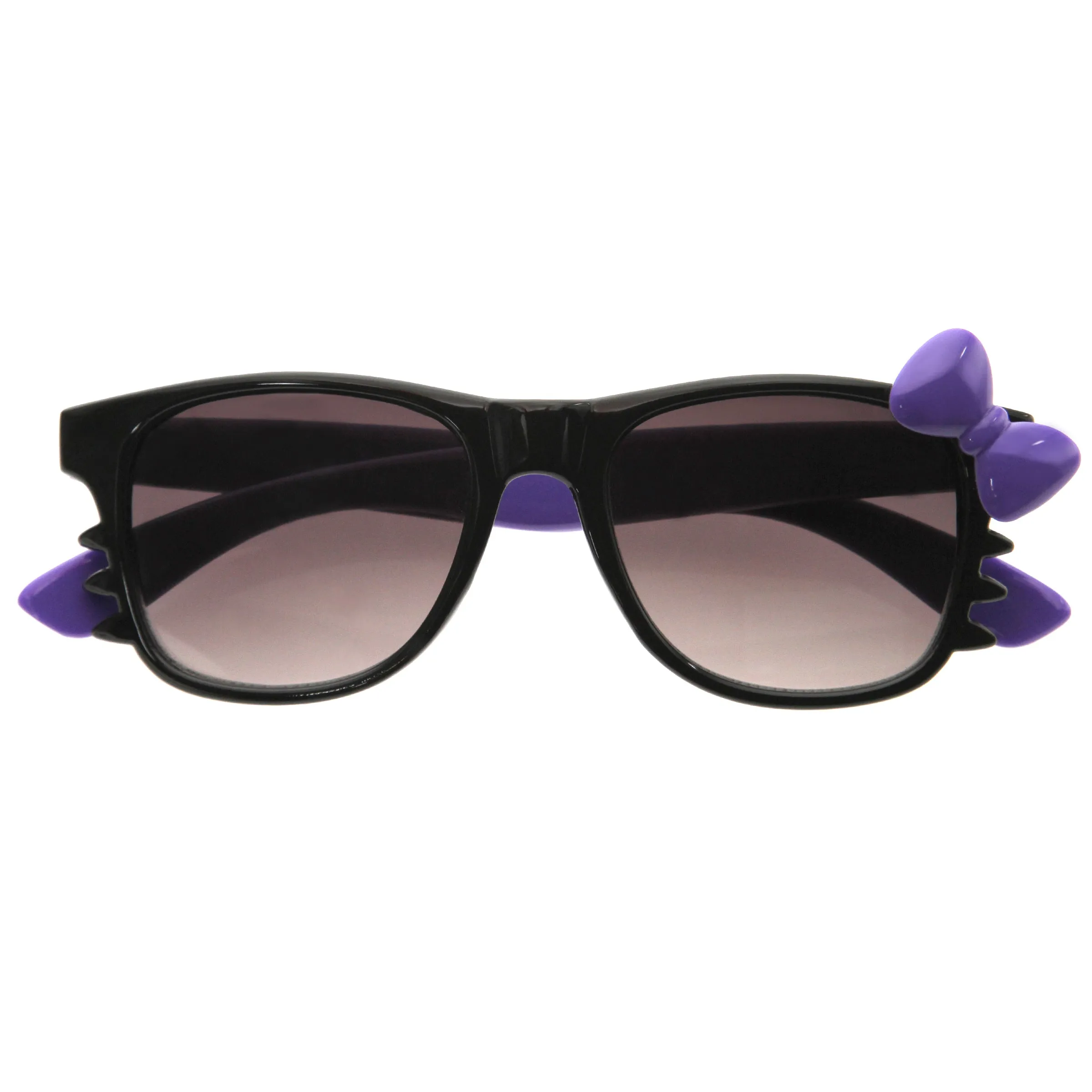 Kids Cute Kitty Colorful Bow Square Sunglasses D300