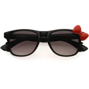 Kids Cute Kitty Colorful Bow Square Sunglasses D300