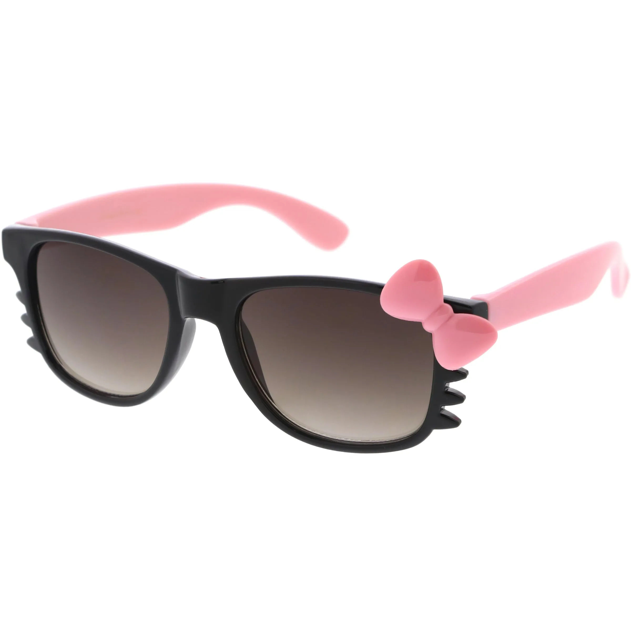 Kids Cute Kitty Colorful Bow Square Sunglasses D300