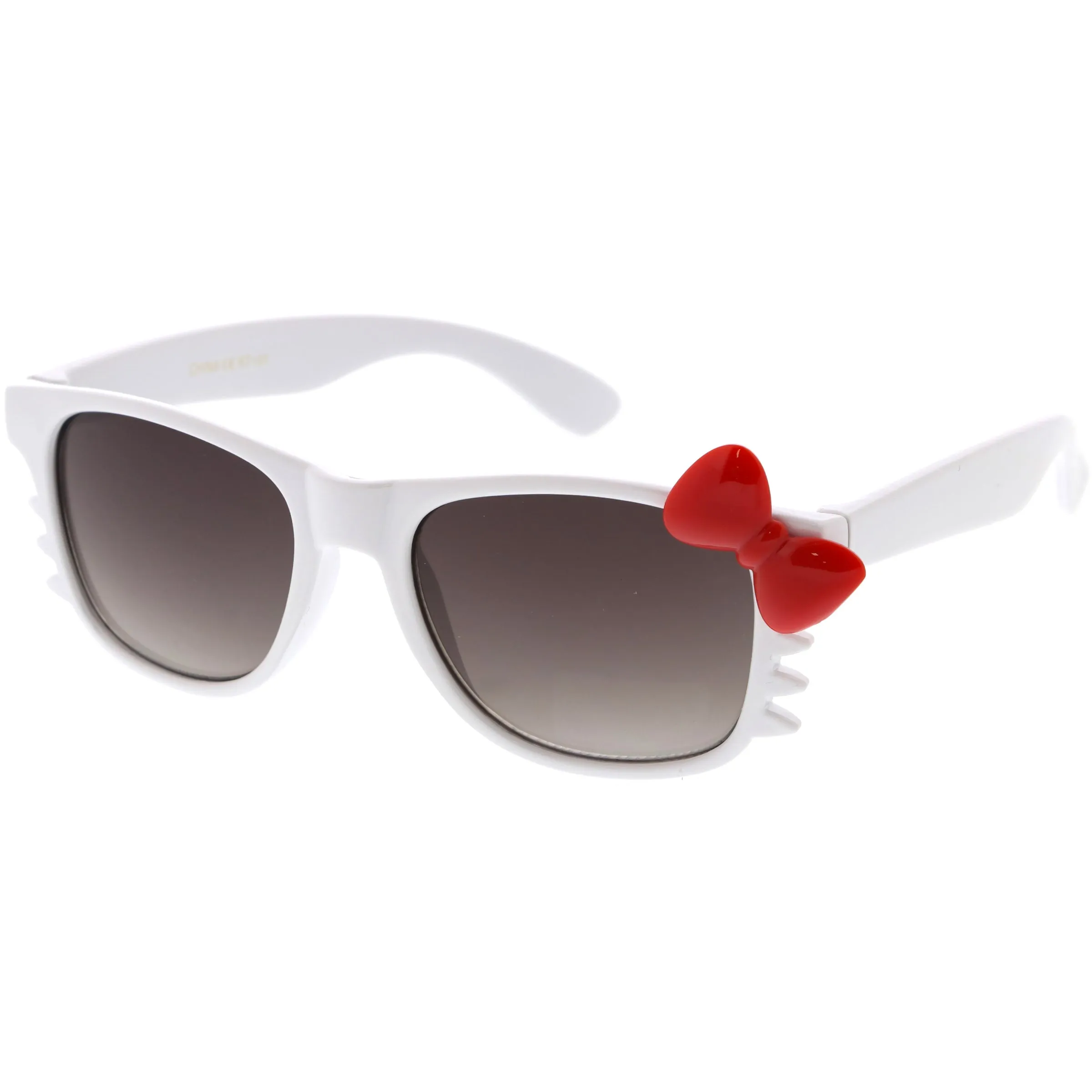 Kids Cute Kitty Colorful Bow Square Sunglasses D300