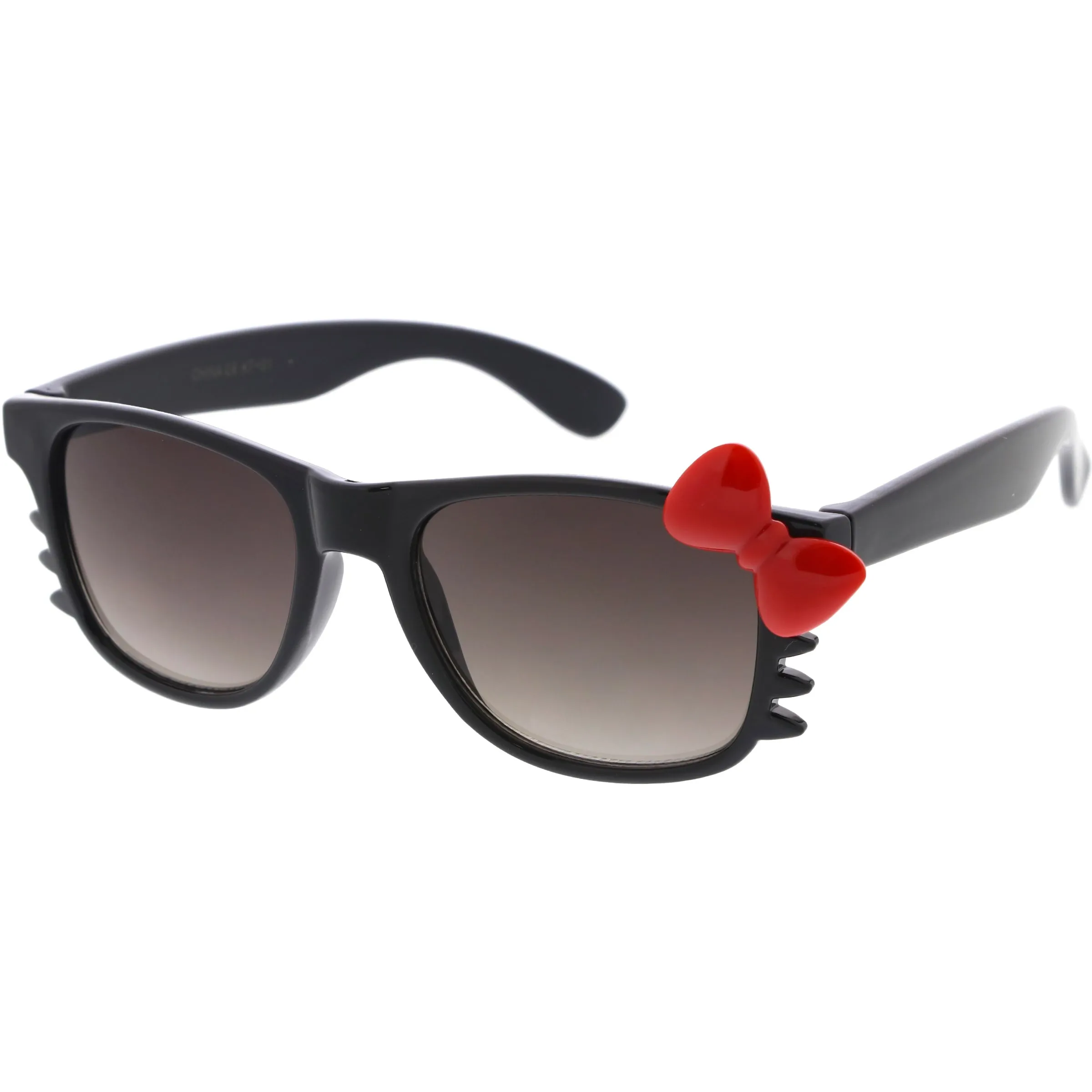 Kids Cute Kitty Colorful Bow Square Sunglasses D300