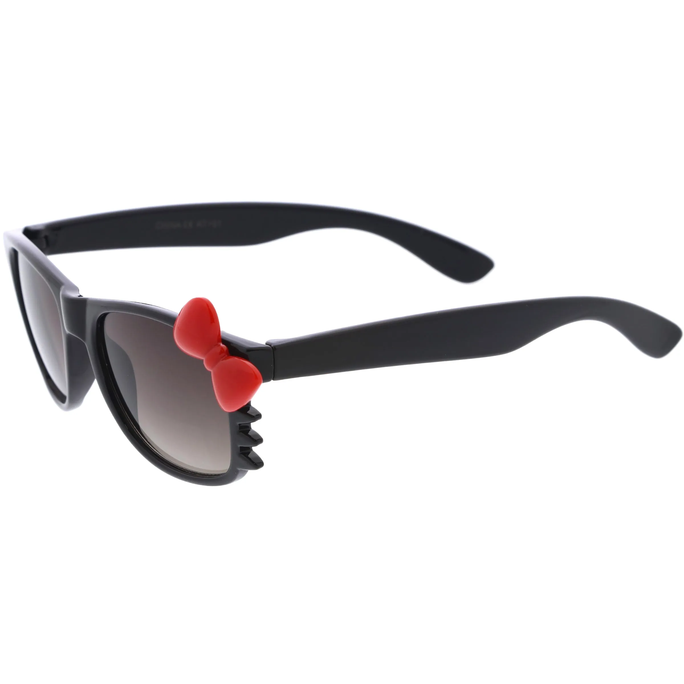 Kids Cute Kitty Colorful Bow Square Sunglasses D300