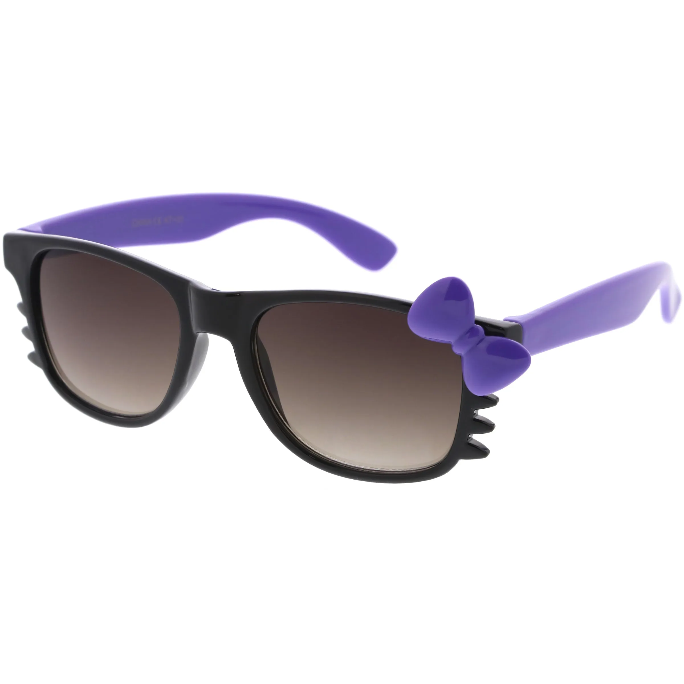 Kids Cute Kitty Colorful Bow Square Sunglasses D300