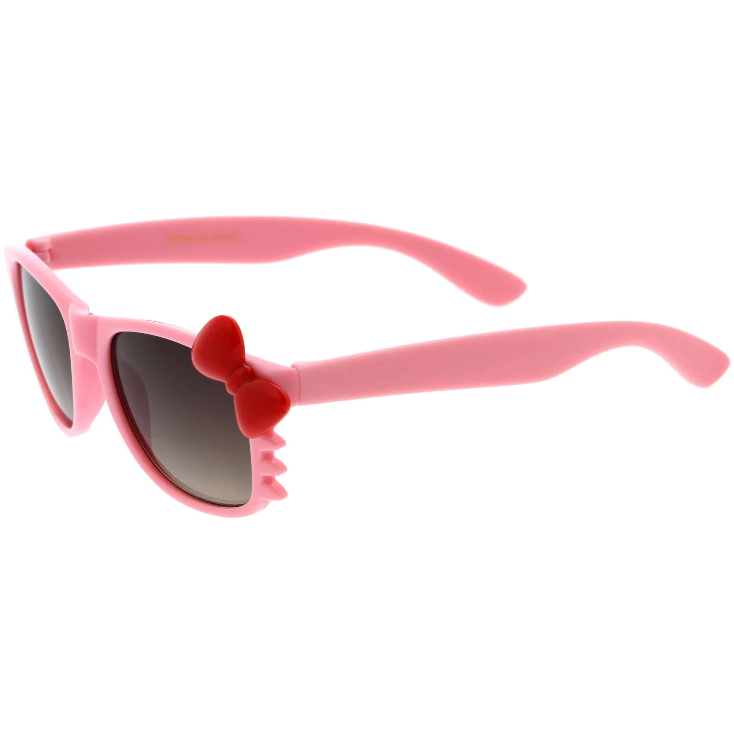 Kids Cute Kitty Colorful Bow Square Sunglasses D300