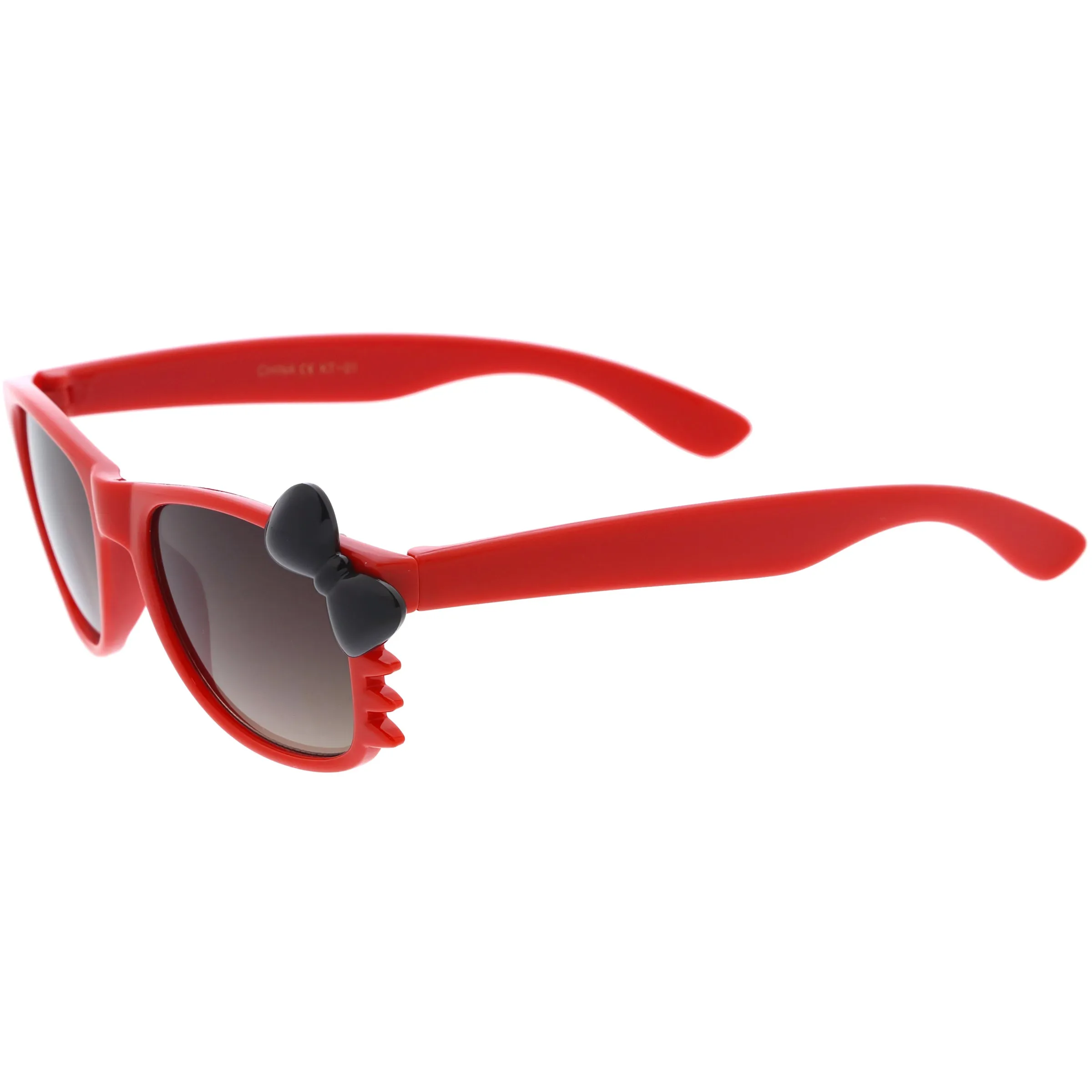 Kids Cute Kitty Colorful Bow Square Sunglasses D300
