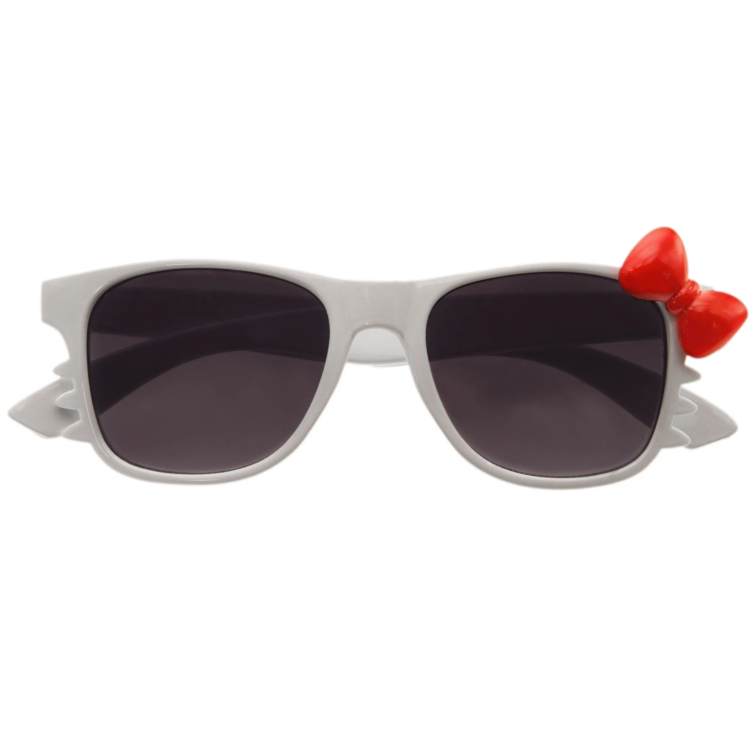 Kids Cute Kitty Colorful Bow Square Sunglasses D300