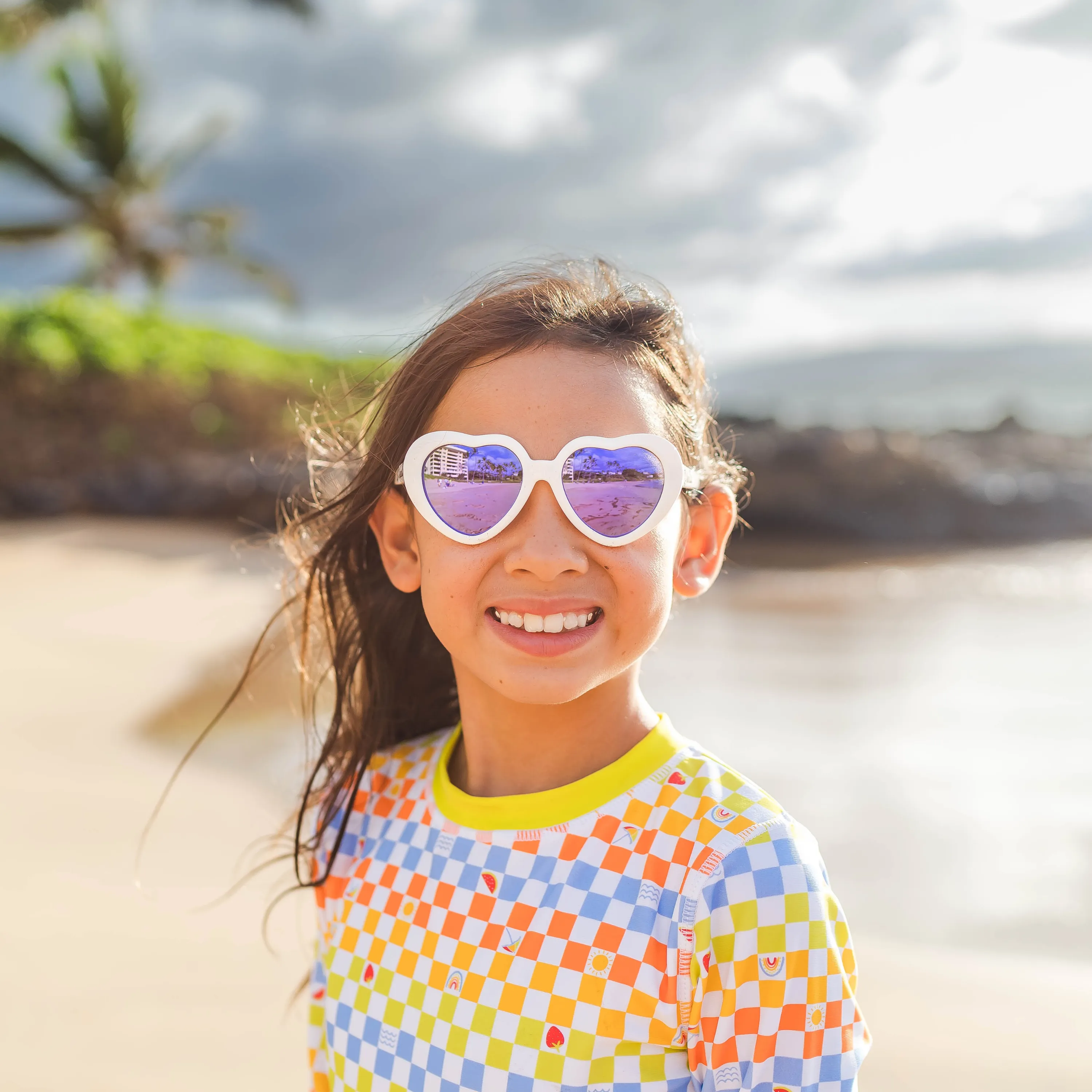 Kids Heart Sunglasses - White