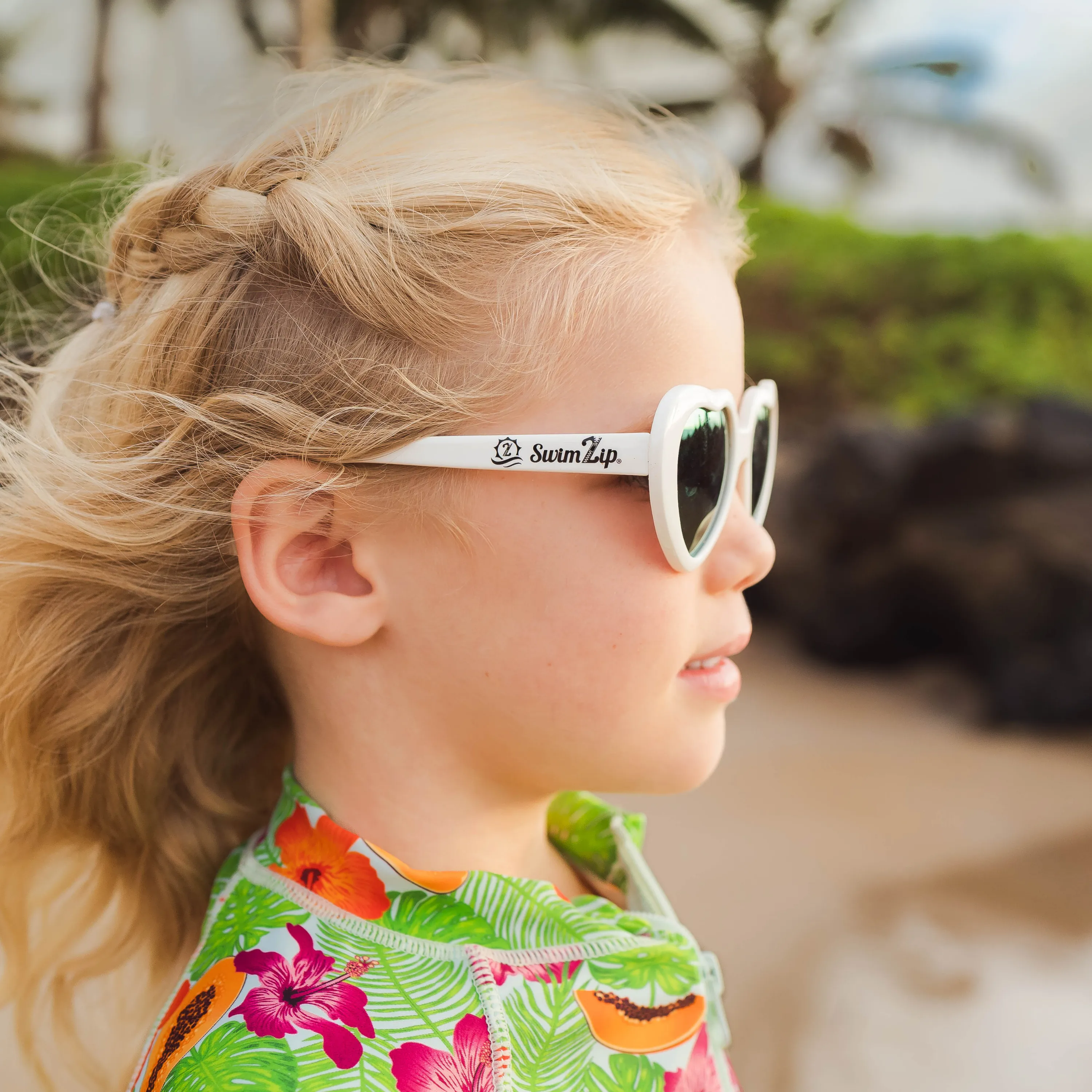 Kids Heart Sunglasses - White