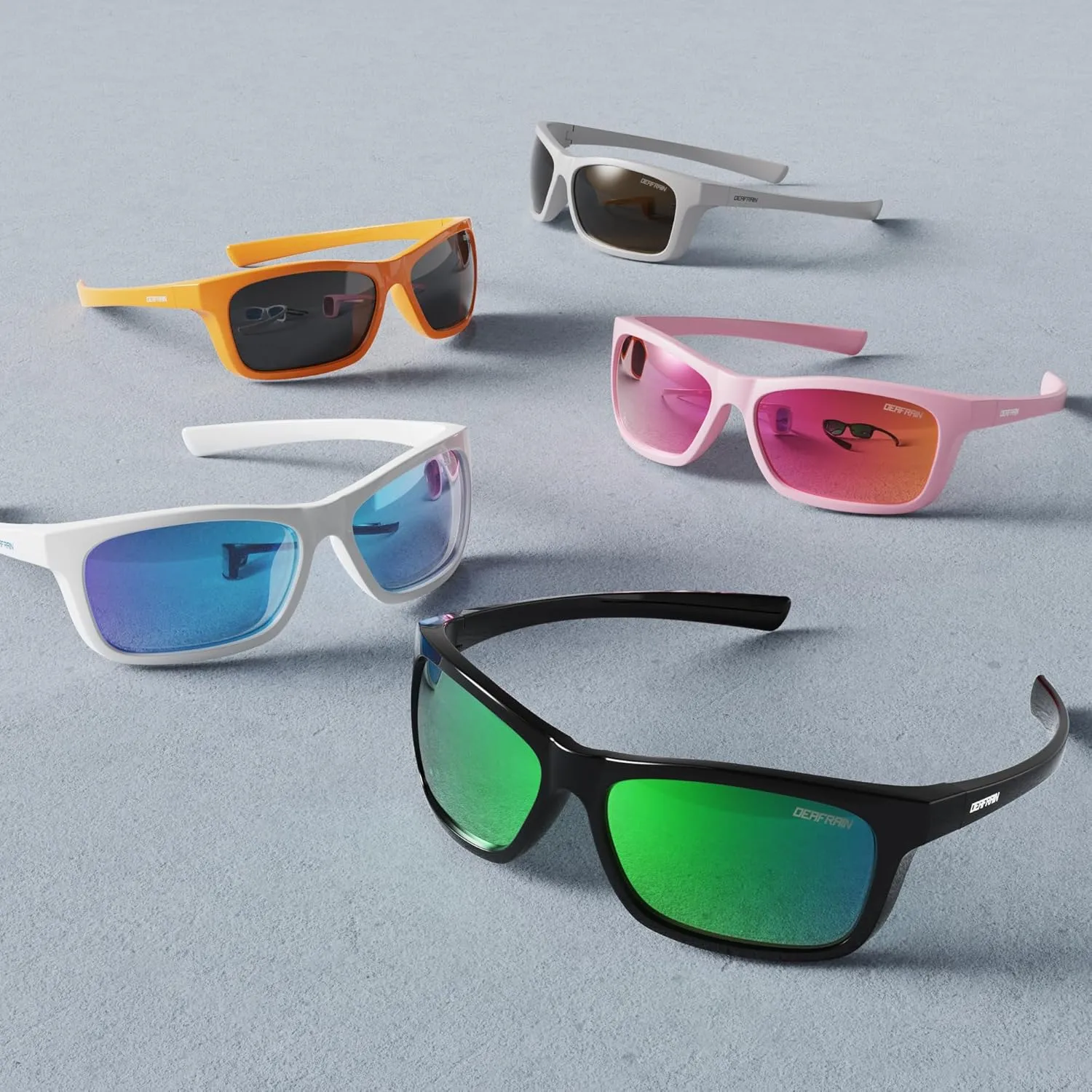 Kids Polarized Sports Sunglasses for Boys Girls Flexible Frame Youth Baseball Running Fishing Glasses for Age 5-14