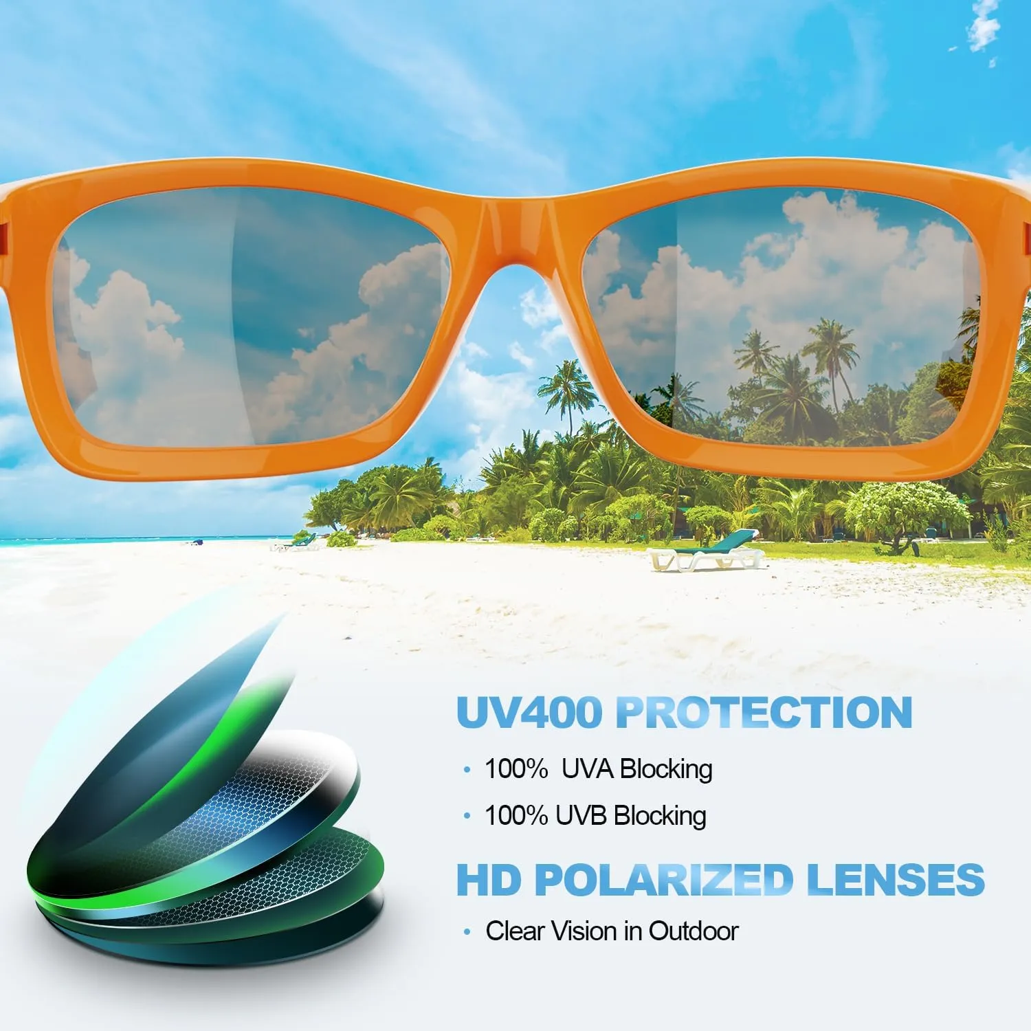 Kids Polarized Sports Sunglasses for Boys Girls Flexible Frame Youth Baseball Running Fishing Glasses for Age 5-14