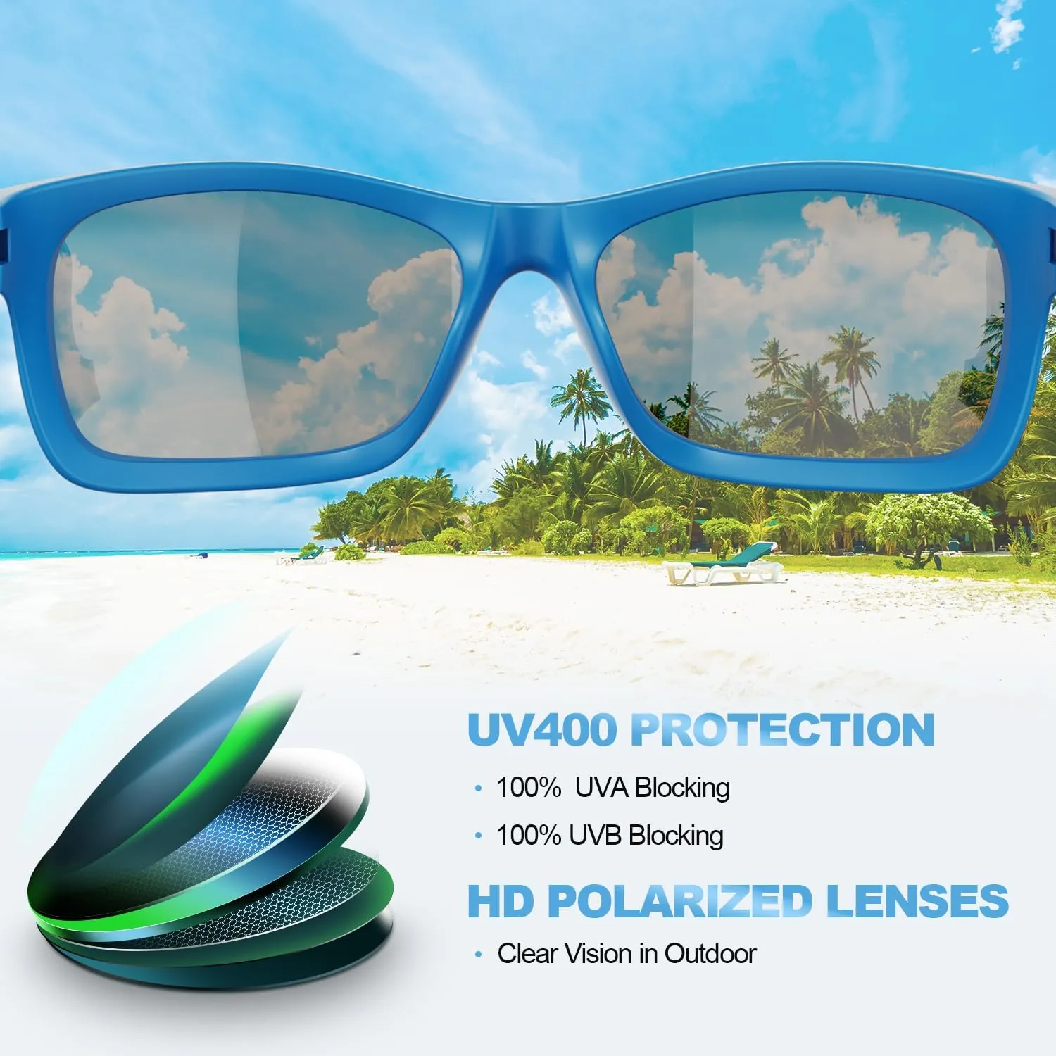 Kids Polarized Sports Sunglasses for Boys Girls Flexible Frame Youth Baseball Running Fishing Glasses for Age 5-14