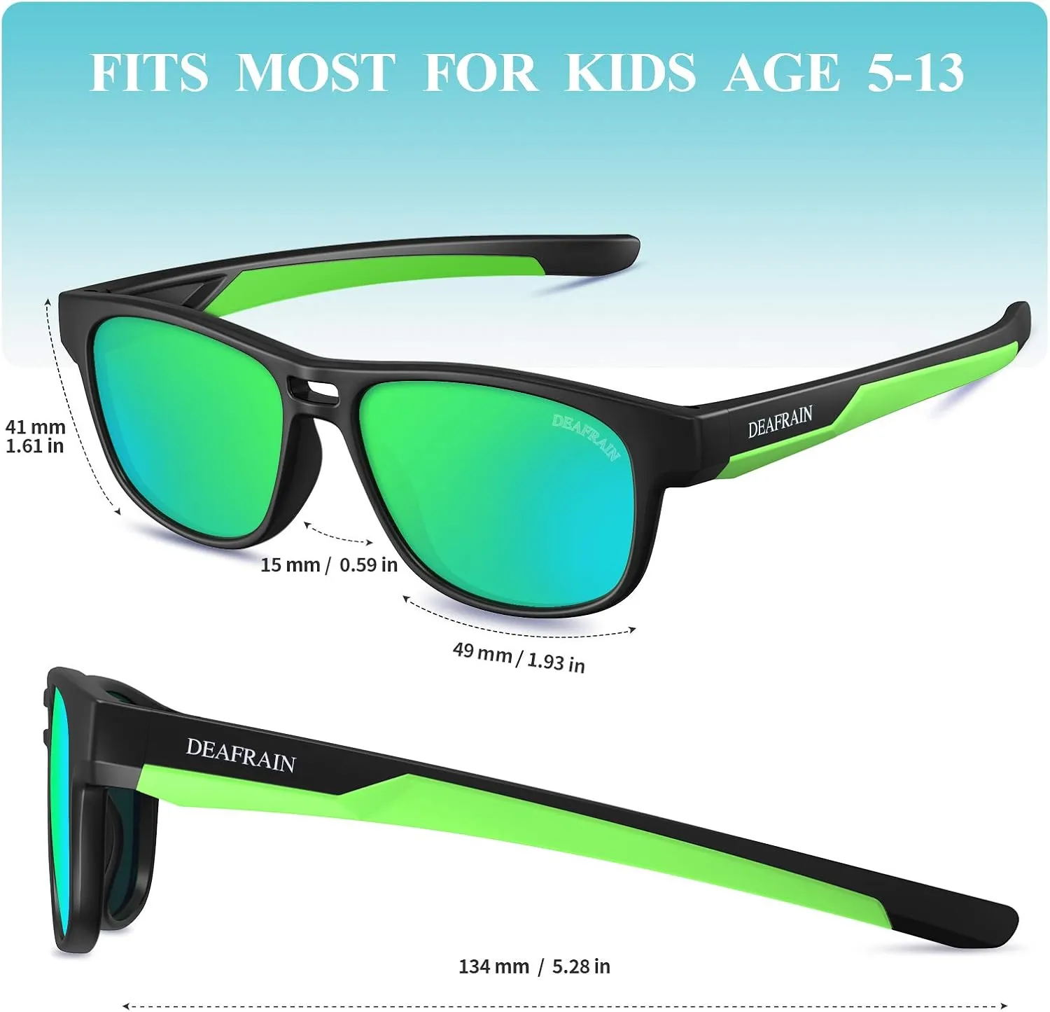 Kids Polarized Sunglasses Sport TPEE Flexible Frame 100% UV Protection for Boys Girls Age 5-13