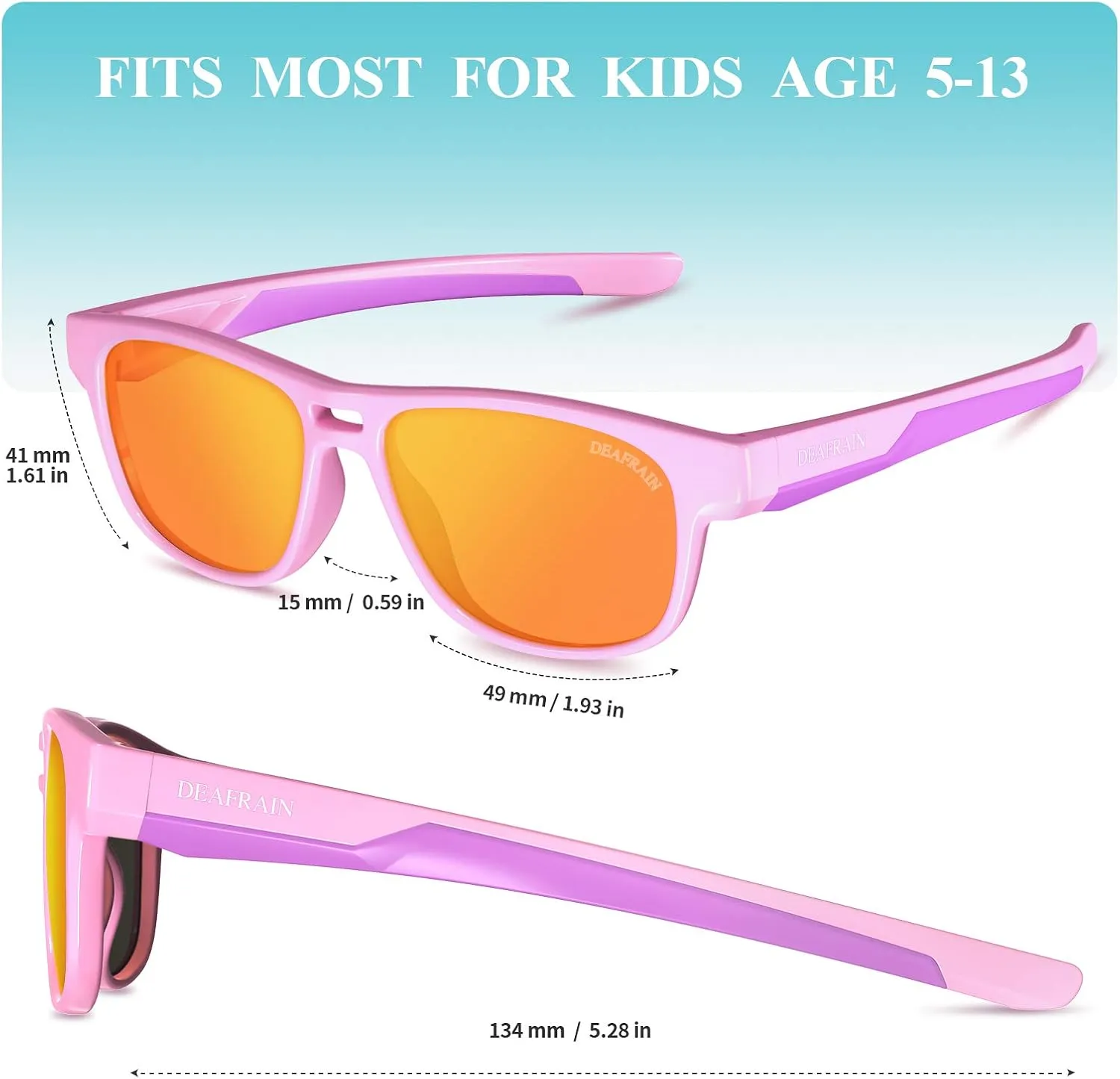 Kids Polarized Sunglasses Sport TPEE Flexible Frame 100% UV Protection for Boys Girls Age 5-13