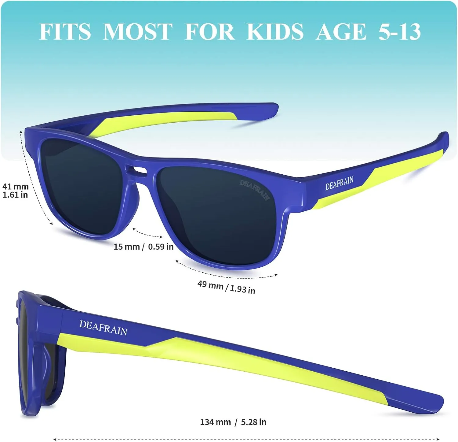 Kids Polarized Sunglasses Sport TPEE Flexible Frame 100% UV Protection for Boys Girls Age 5-13