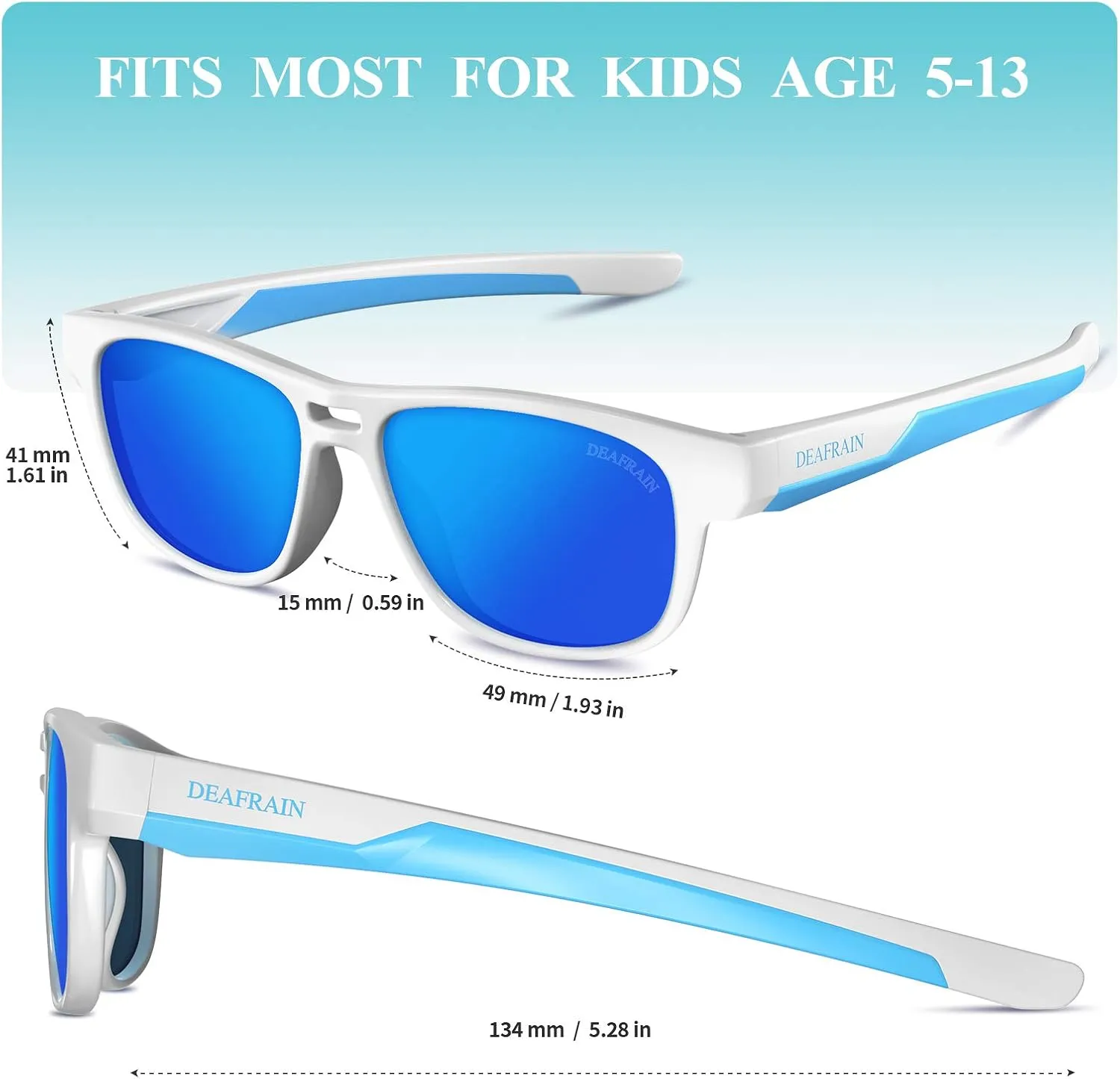 Kids Polarized Sunglasses Sport TPEE Flexible Frame 100% UV Protection for Boys Girls Age 5-13